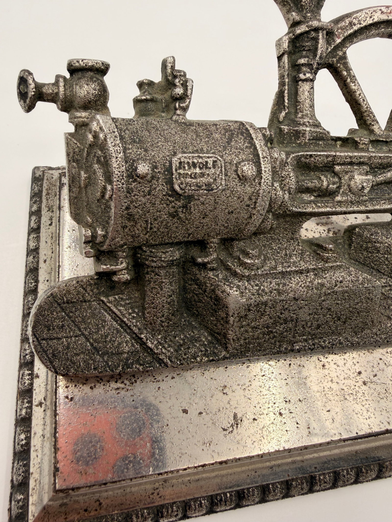 Antique Cast Iron Horizontal Steam Engine Model Display - 2