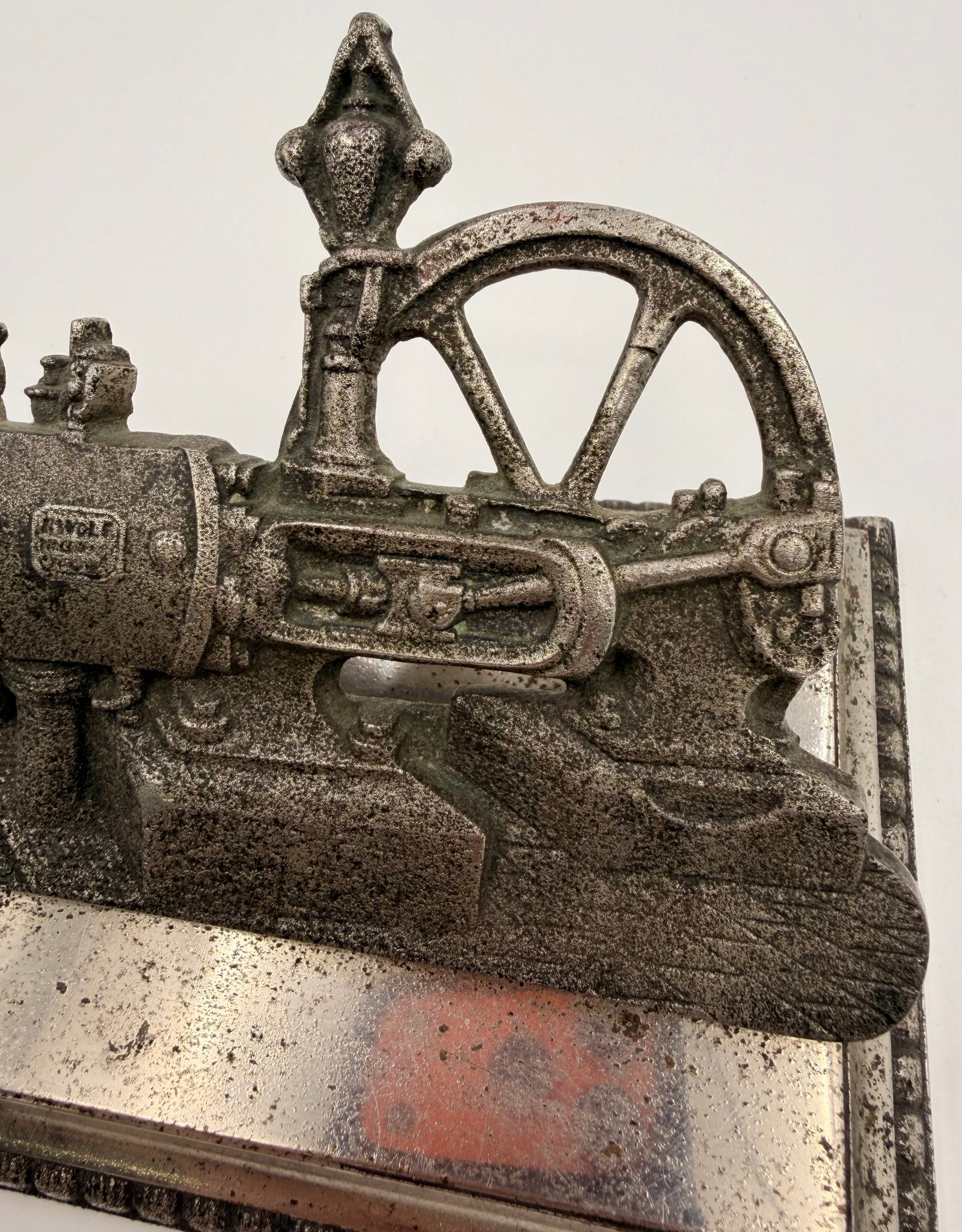 Antique Cast Iron Horizontal Steam Engine Model Display - 3