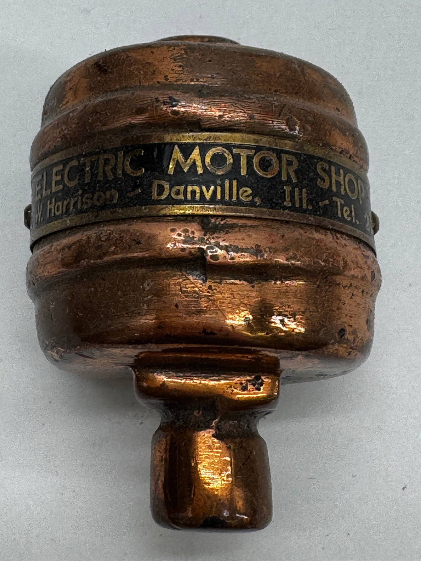 Vintage Electric Motor Shop Danville IL Advertising Cast Iron Paperweight (1 of 7)