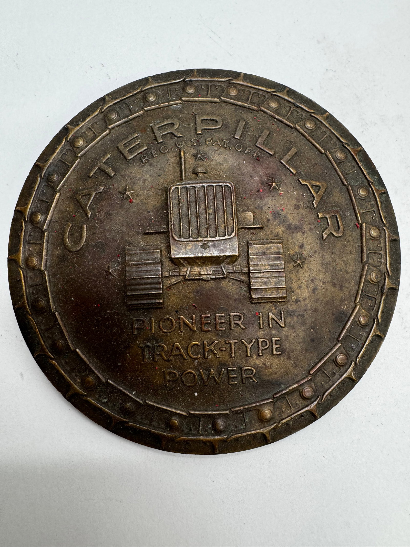 1954 “50 Years on Tracks” Bronze Railroad Anniversary Paperweight Plaque (1 of 5)