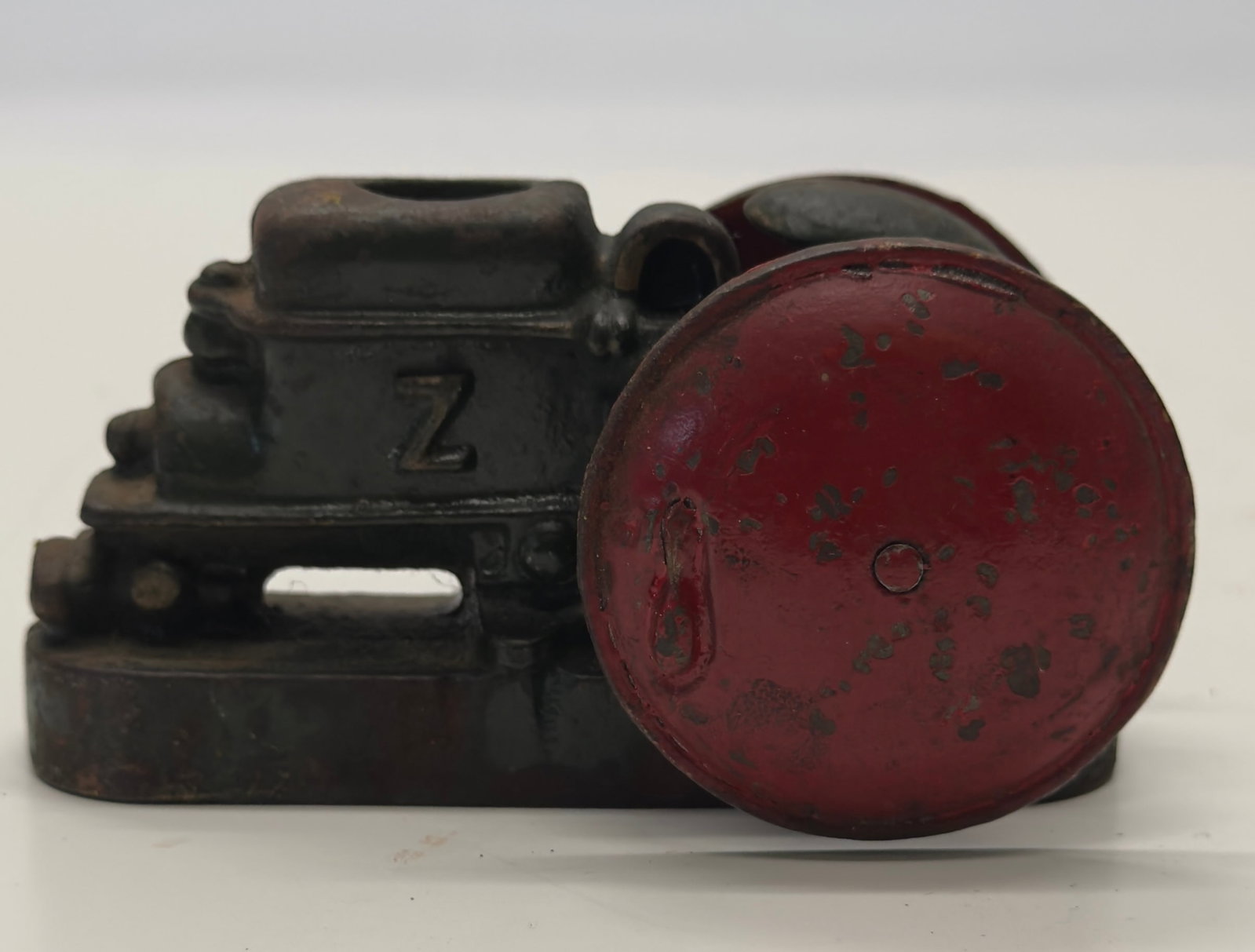 Antique Cast Iron Toy Steam Engine w/ Red Flywheels (1 of 5)
