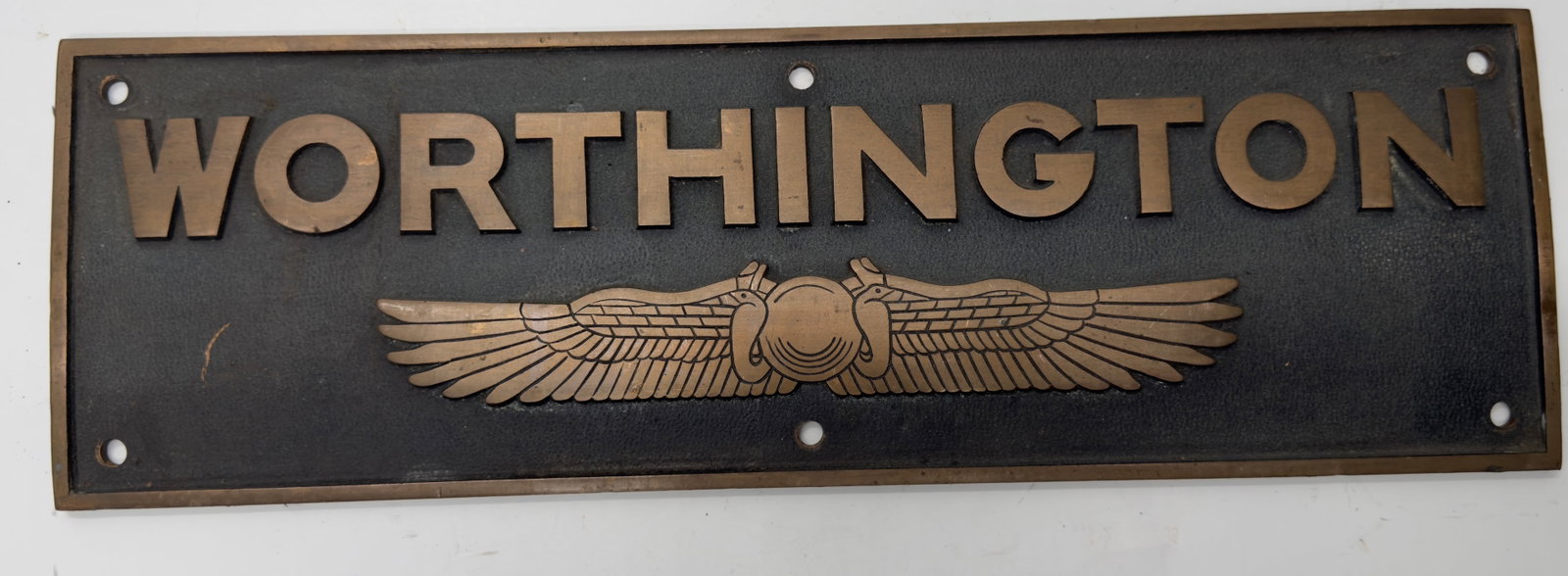 Vintage Worthington Cast Brass Machine Nameplate (1 of 4)