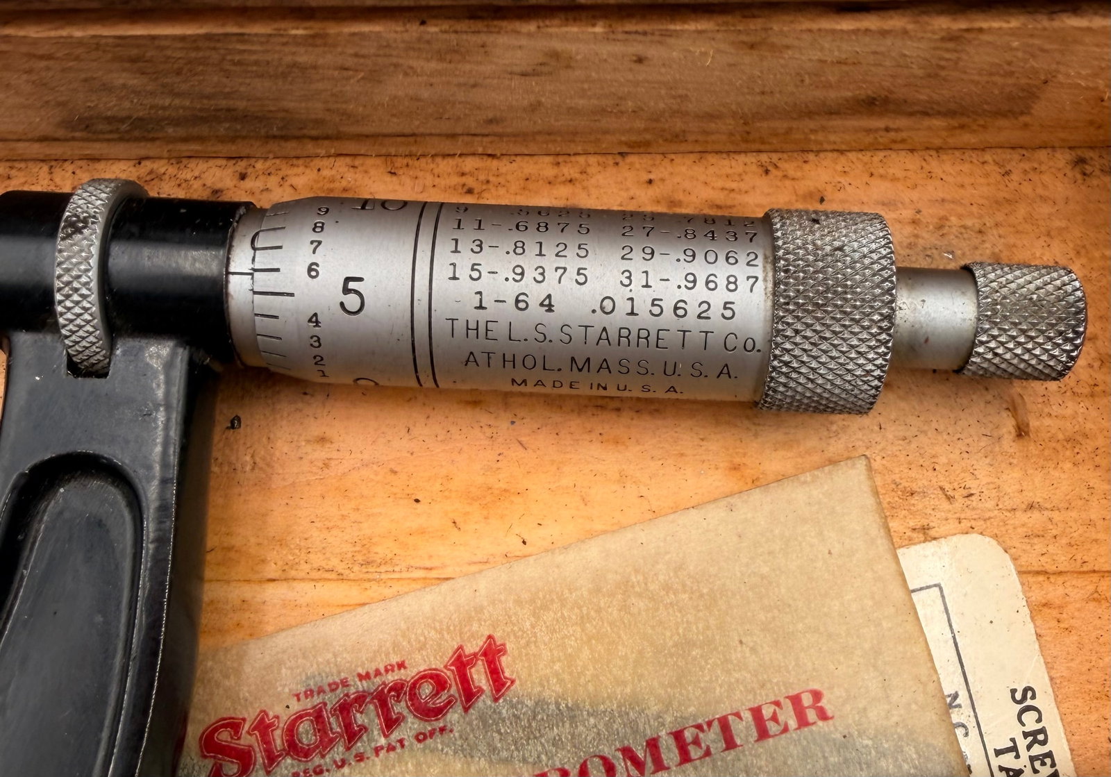 Starrett 436 Micrometer w/Wood Case - 2