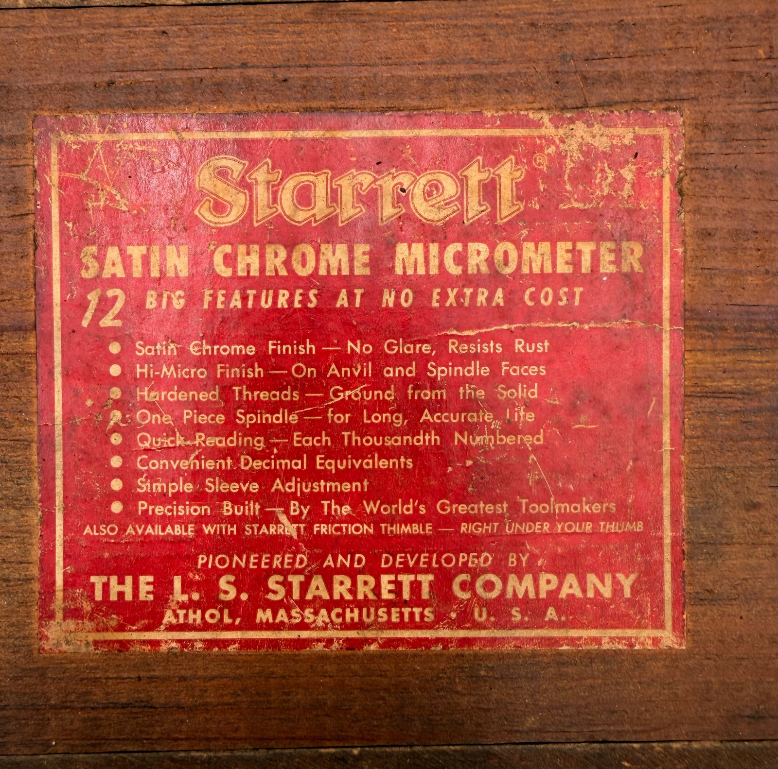 Starrett 436 Micrometer w/Wood Case - 6
