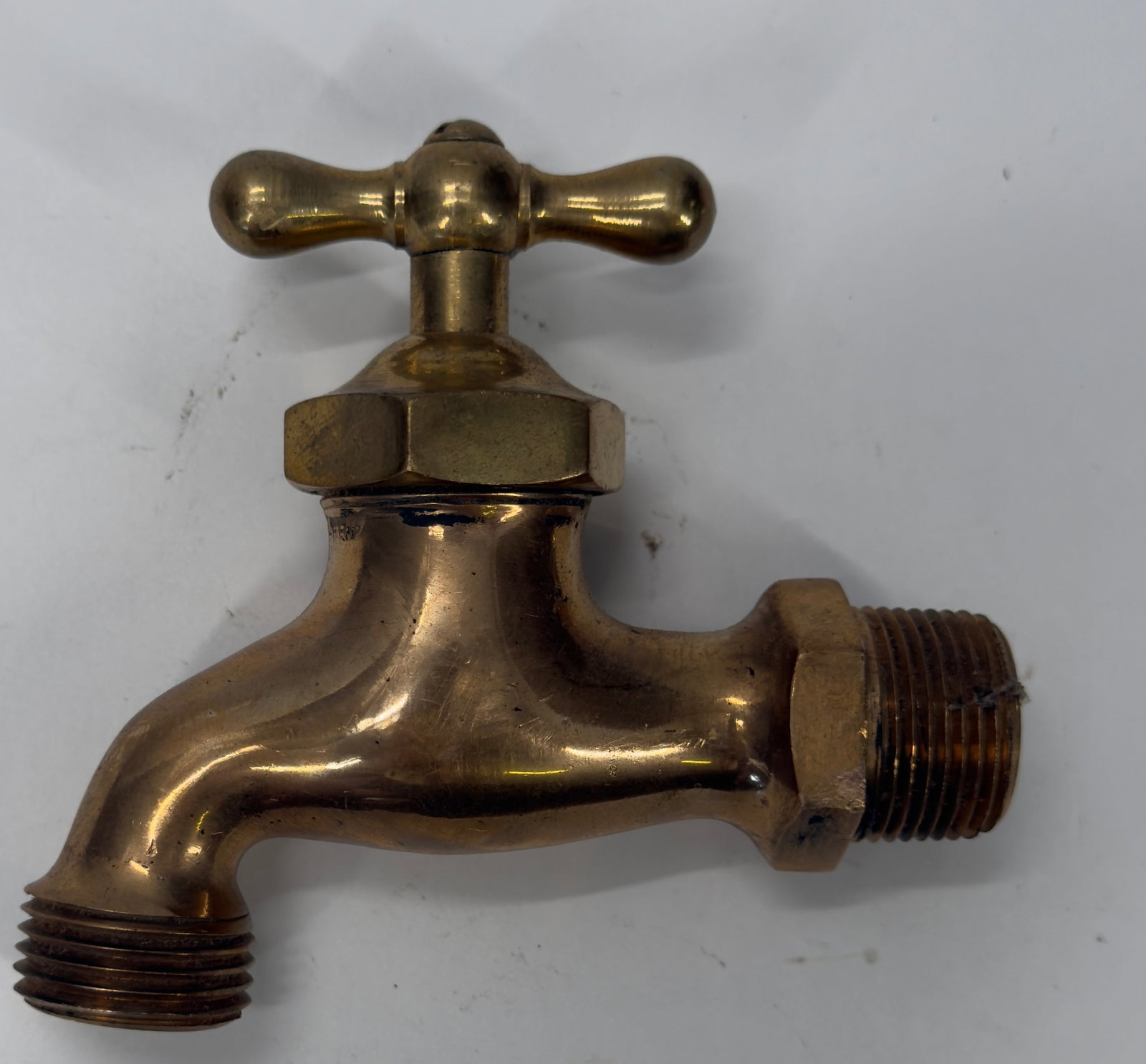 Antique Brass Cross Handle Water Faucet Valve (1 of 5)