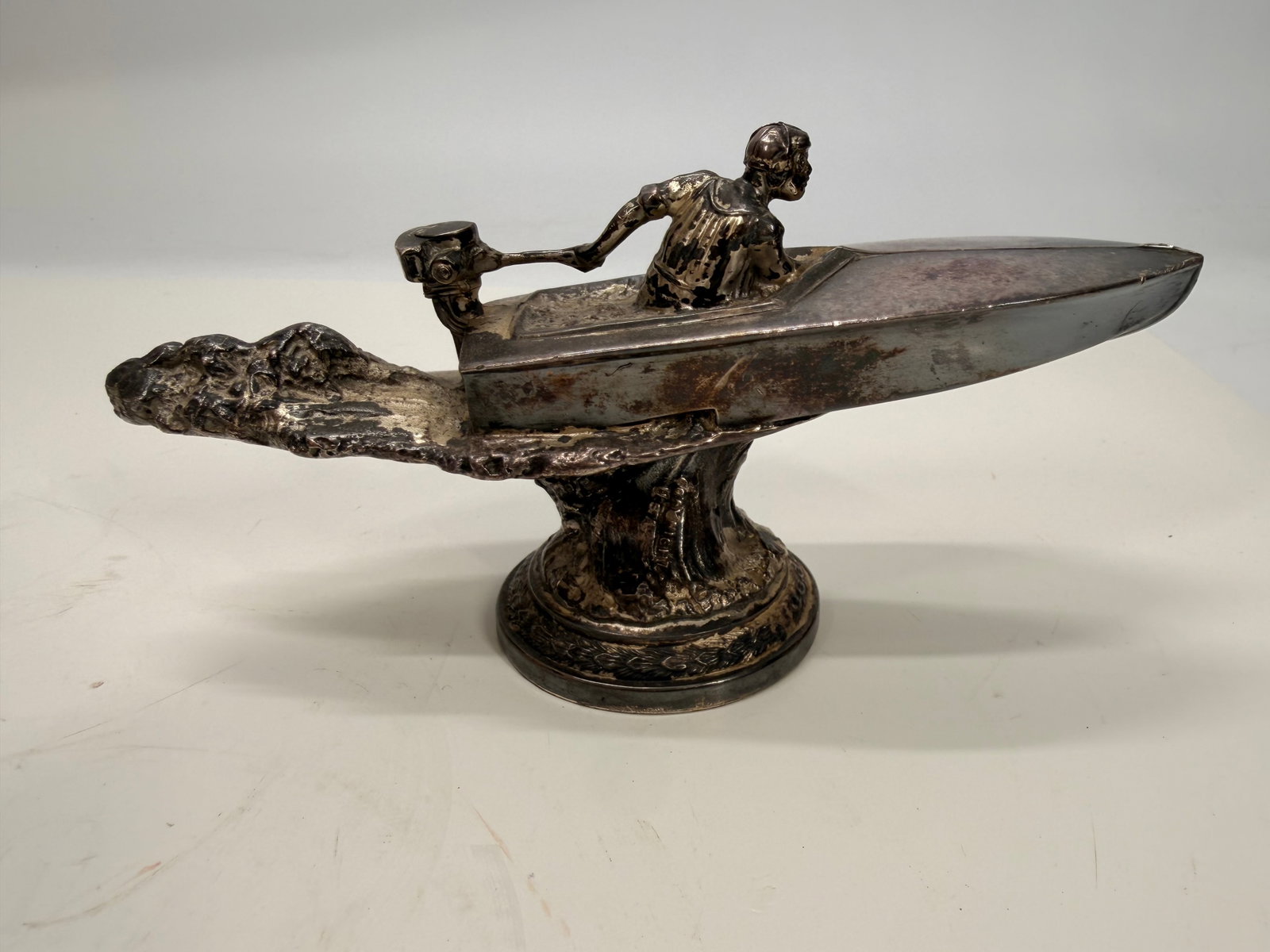 Vintage Silver-Plated Speedboat Trophy Topper c.1920s (1 of 7)