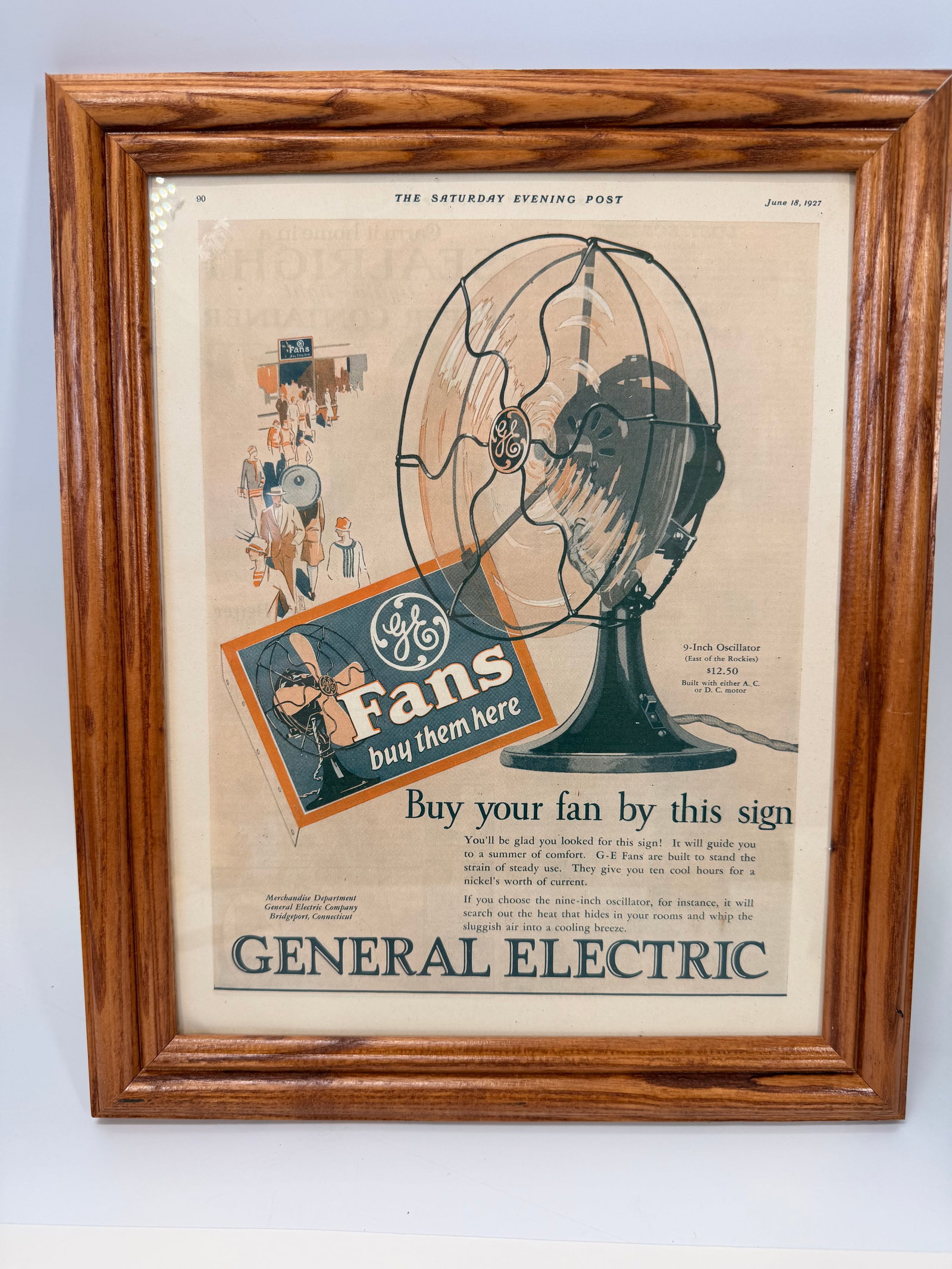 1927 General Electric Fan Advertisement Framed Print (1 of 6)