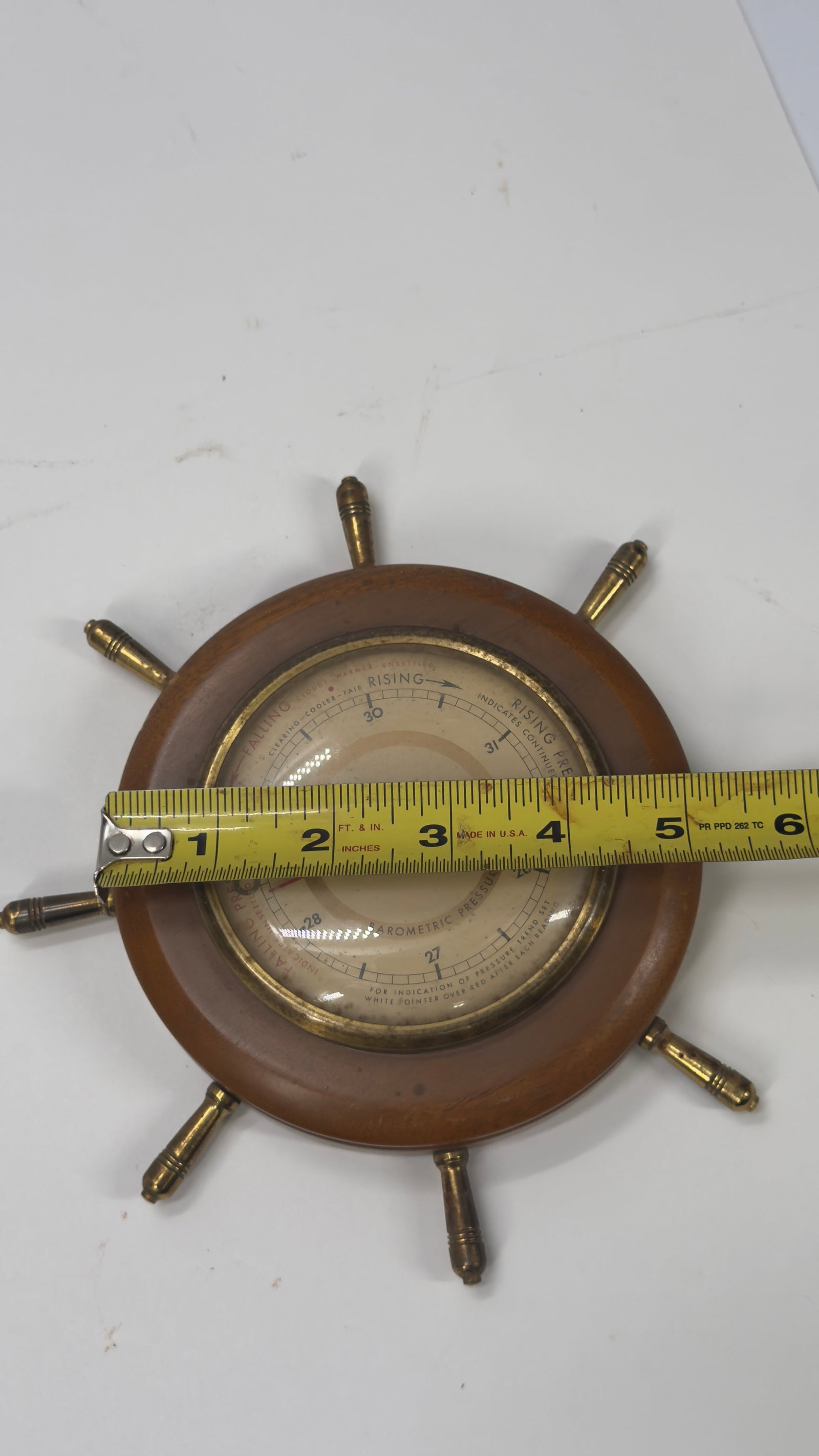 Taylor Ship’s Wheel Aneroid Barometer - 6
