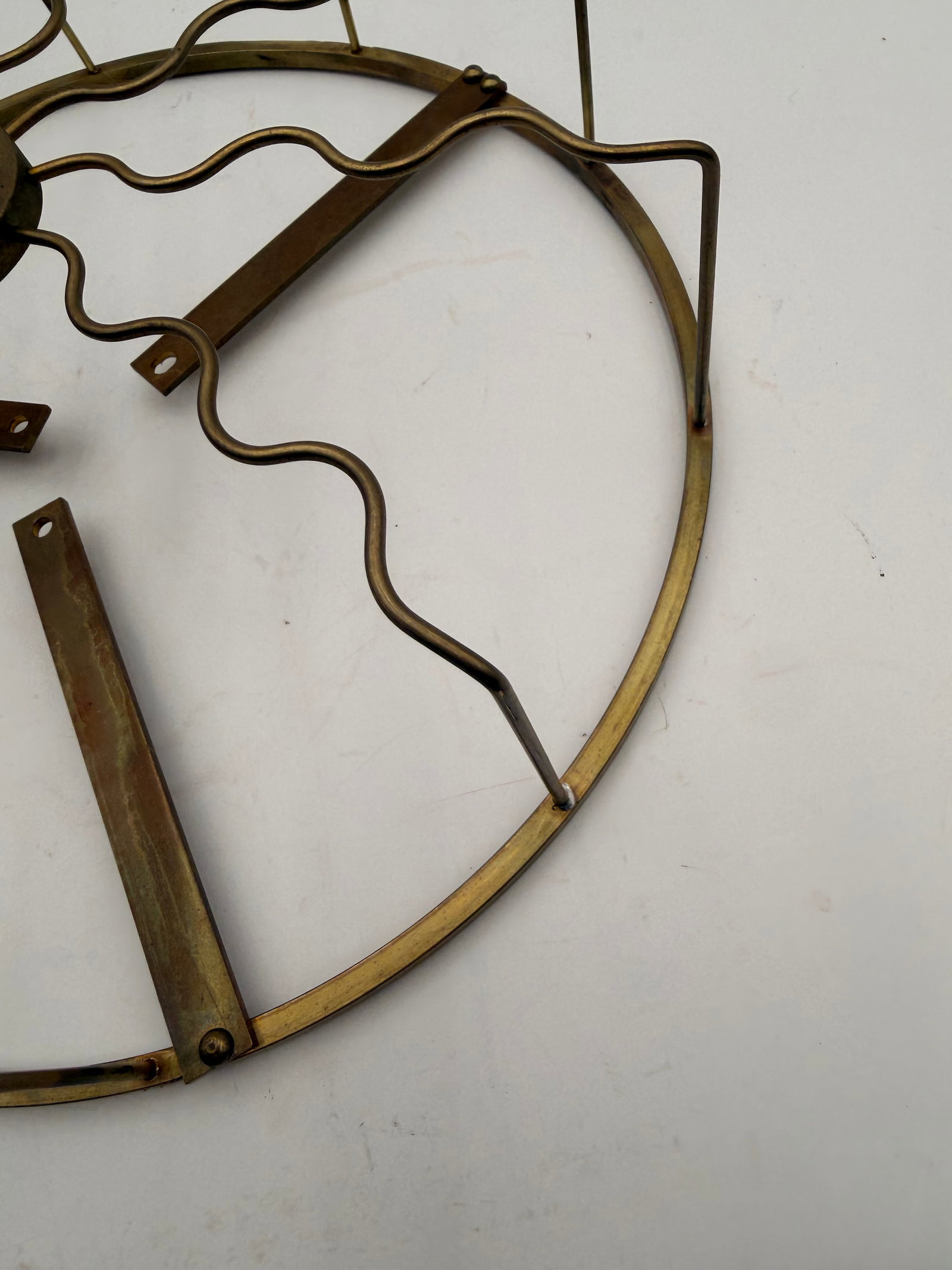 Vintage Brass Bottle Drying Rack Stand - 3