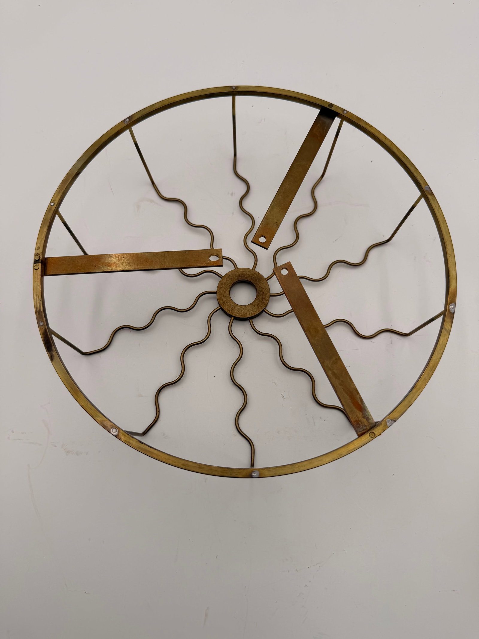 Vintage Brass Bottle Drying Rack Stand - 4