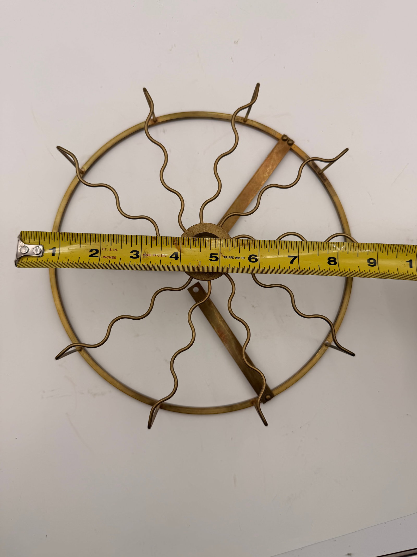 Vintage Brass Bottle Drying Rack Stand - 5