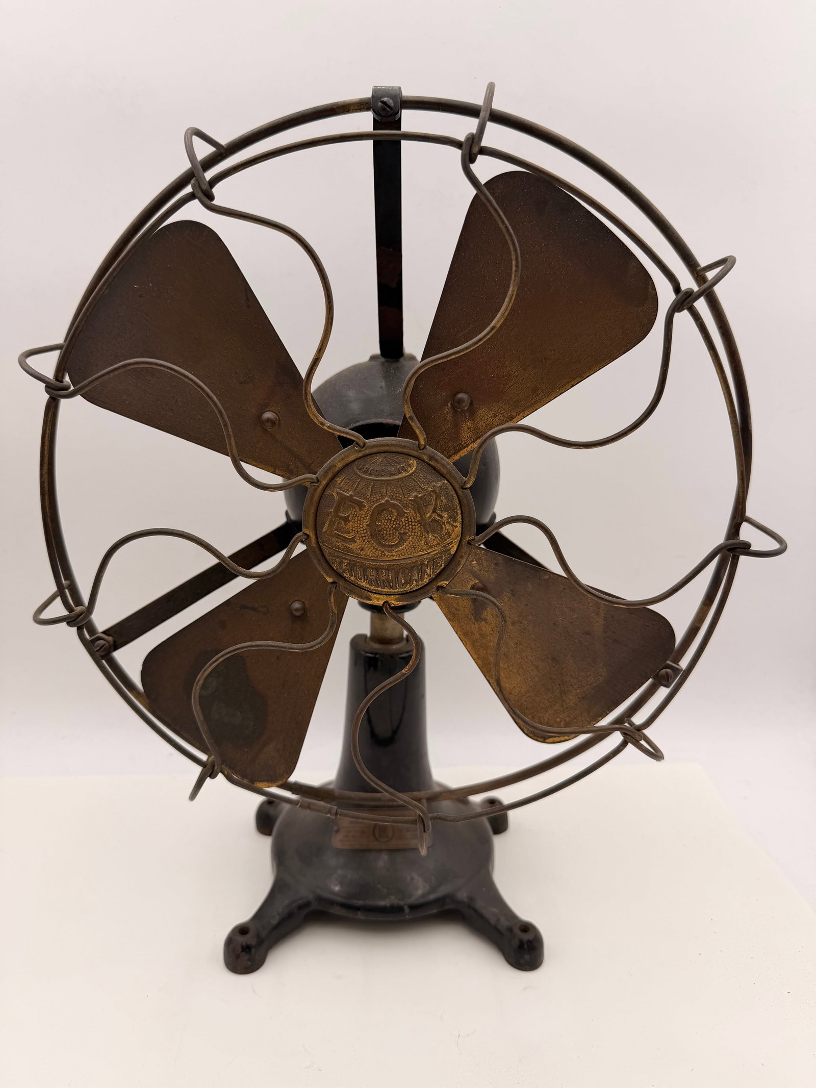 Antique ECK “Hurricane” Brass Blade Desk Fan c.1905–1915 (1 of 7)