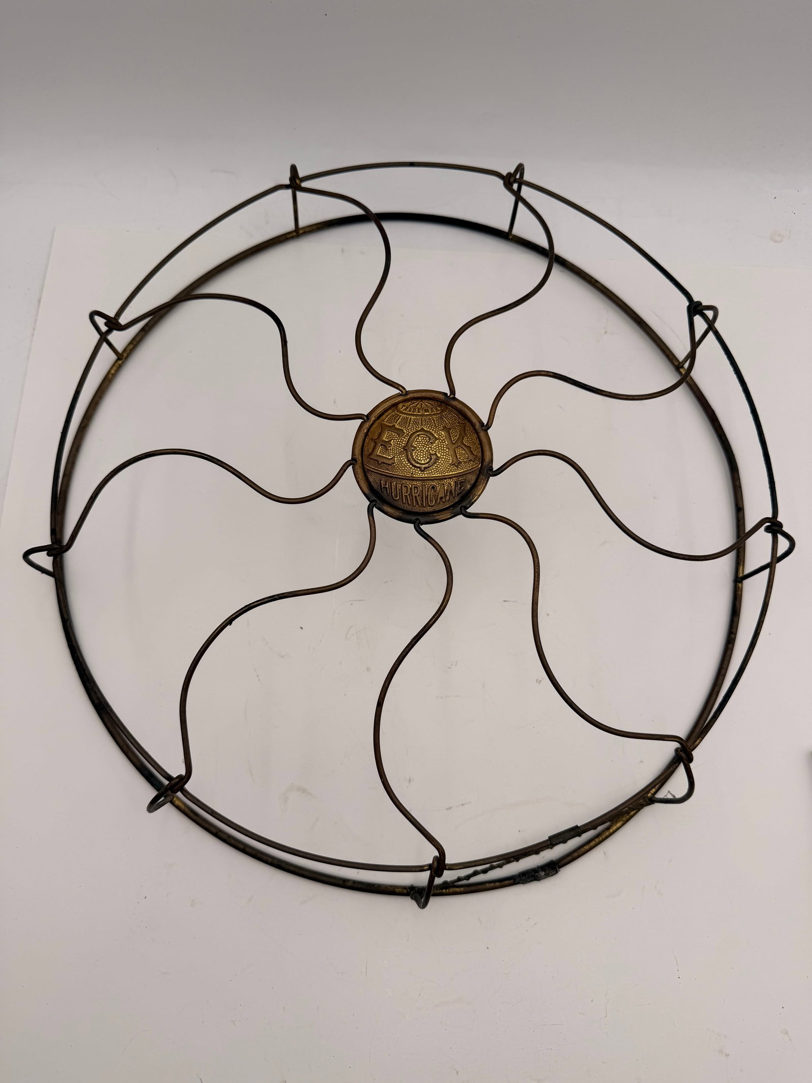 Antique Emerson Hurricane 12” Brass Fan Cage Guard (1 of 6)
