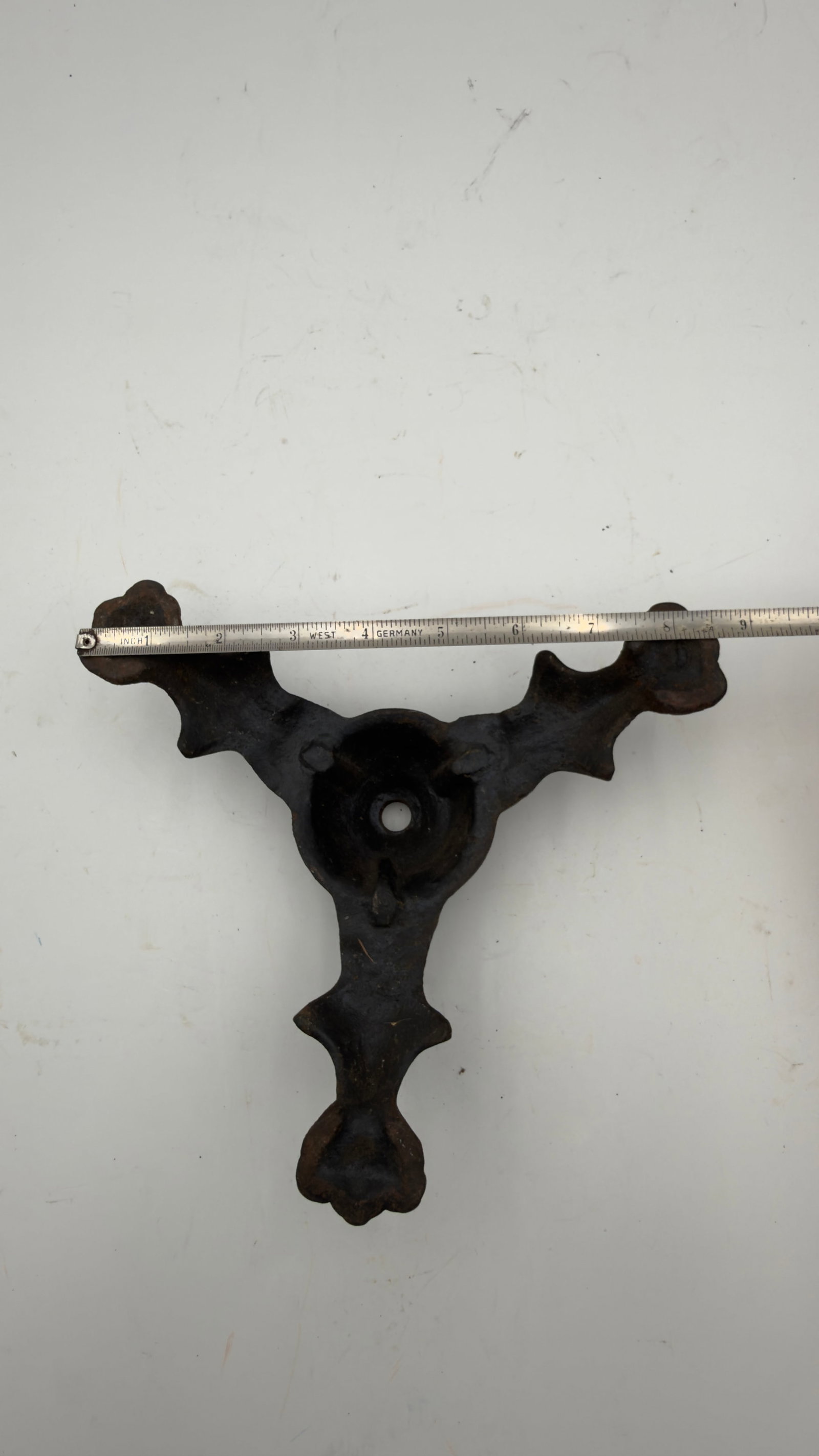 Antique Cast Iron Flag Pole Stand Eagle Claw Base - 5