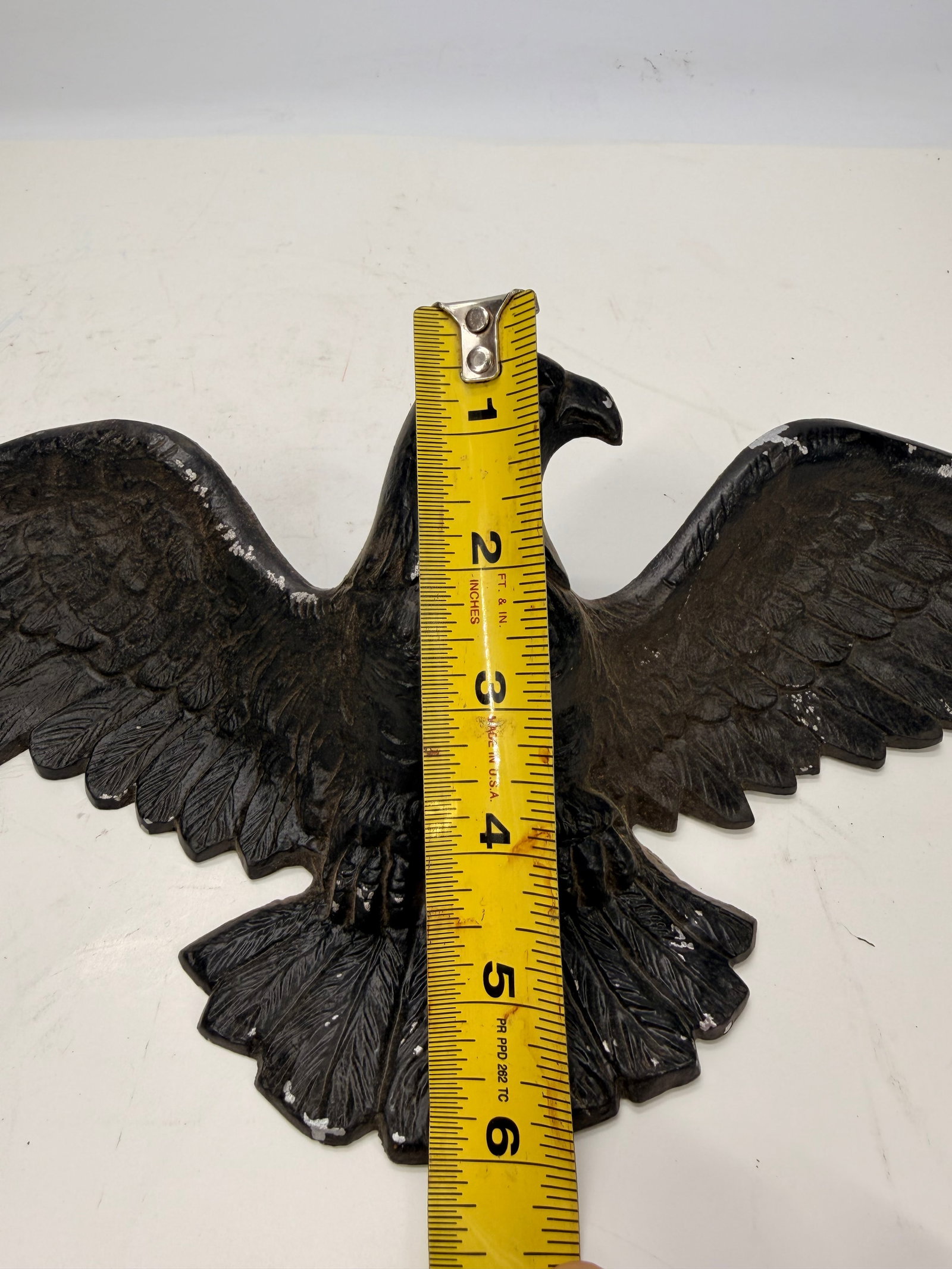 Antique Cast Iron Spread Wing Eagle Wall Plaque - 6