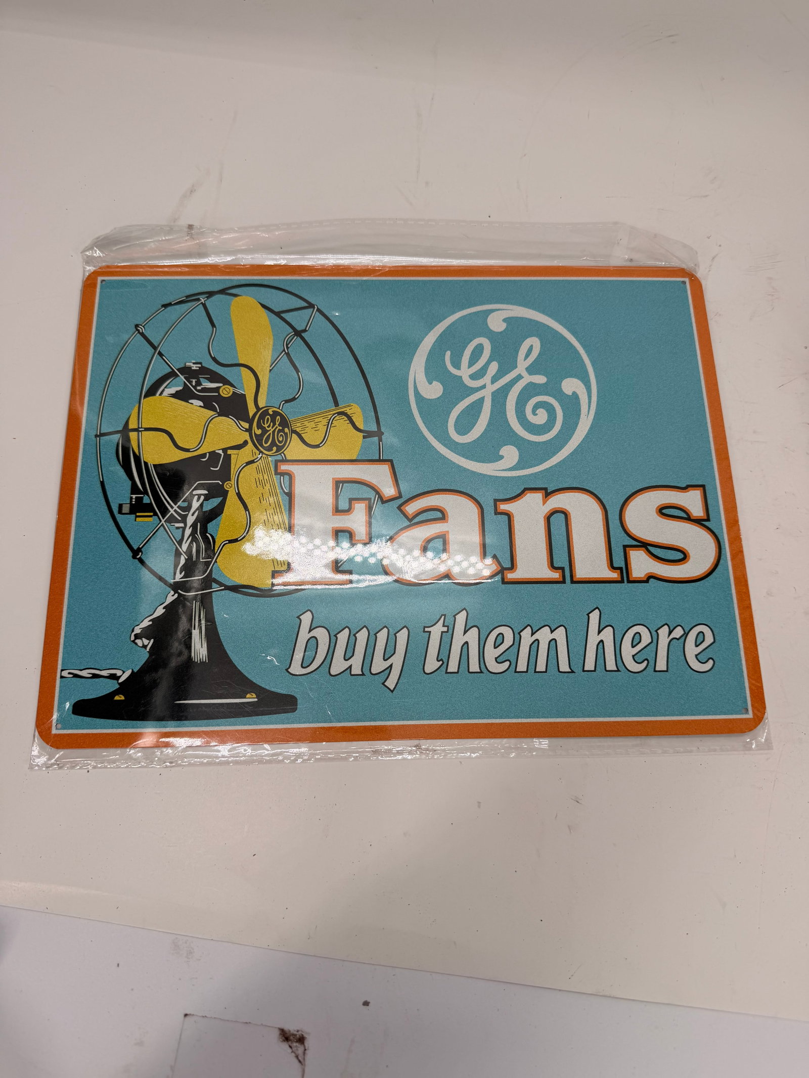 General Electric Fans Aluminum Advertising Sign 9” x 12” (1 of 7)