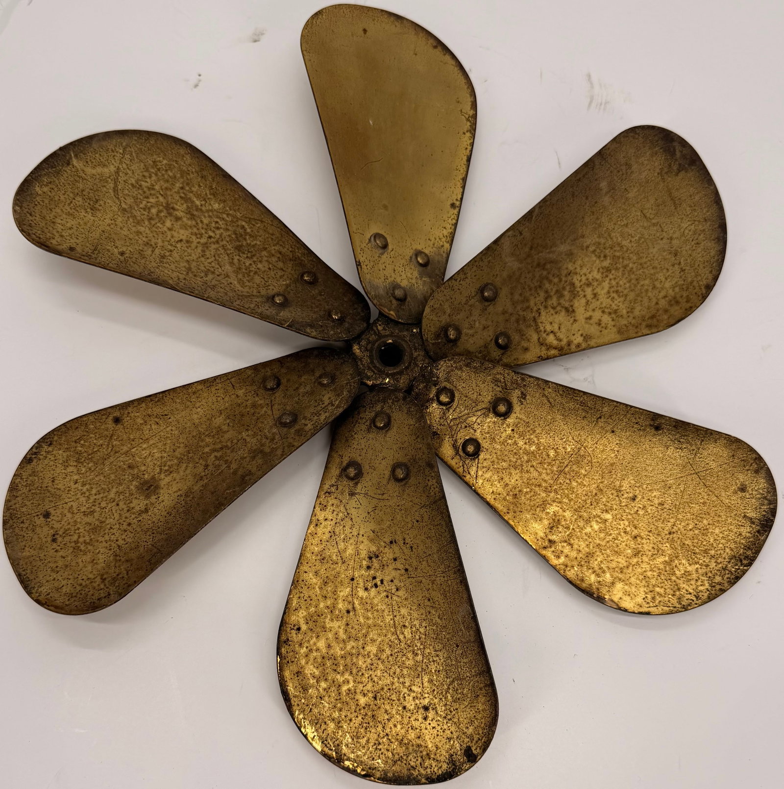Antique 12” Brass Fan Blade Assembly (1 of 6)