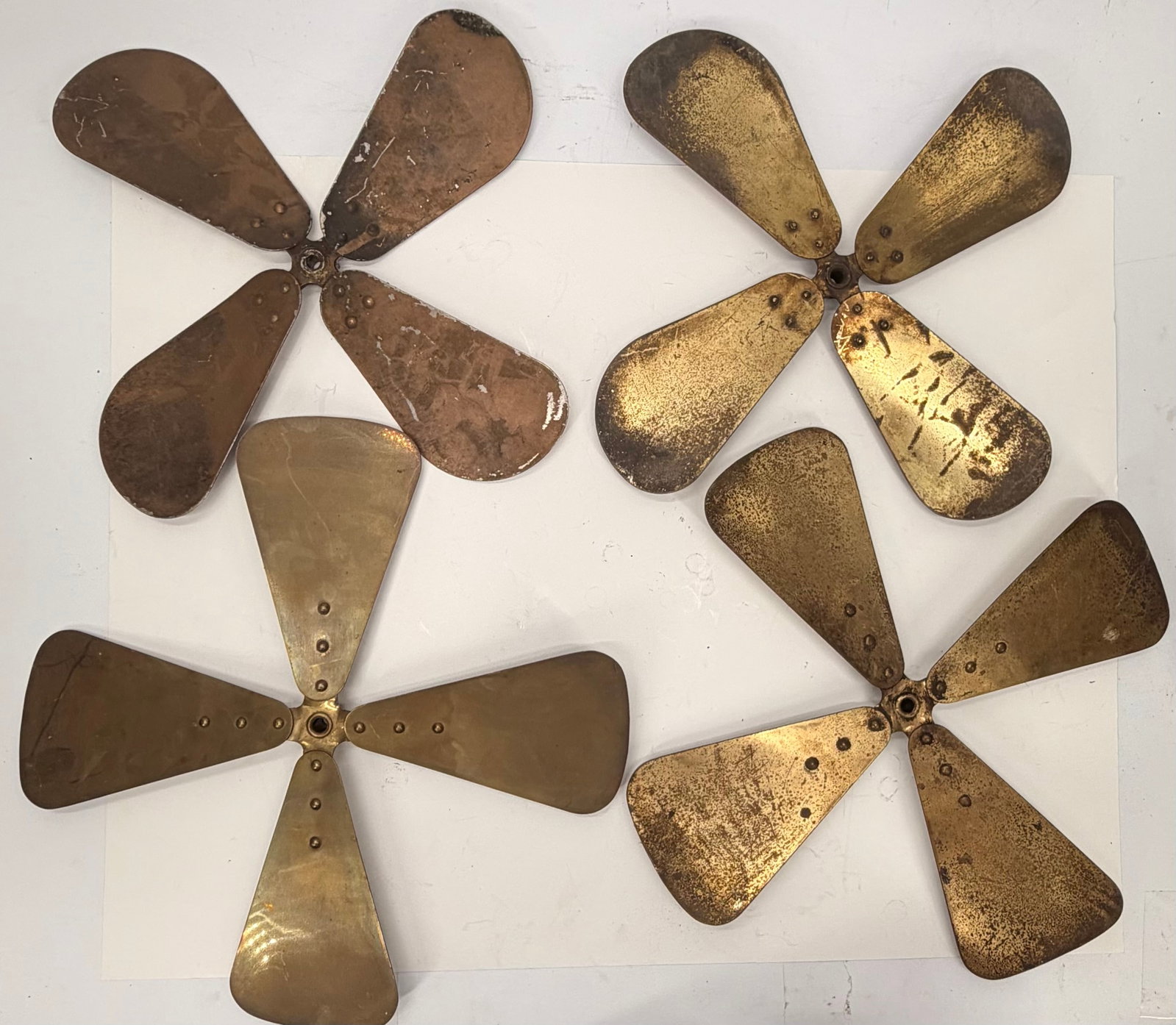 Lot of 4 Vintage 16” Brass Fan Blades (1 of 20)