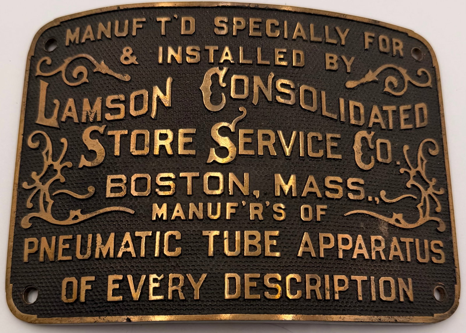 Antique Lamson Store Service Brass Plaque (1 of 4)