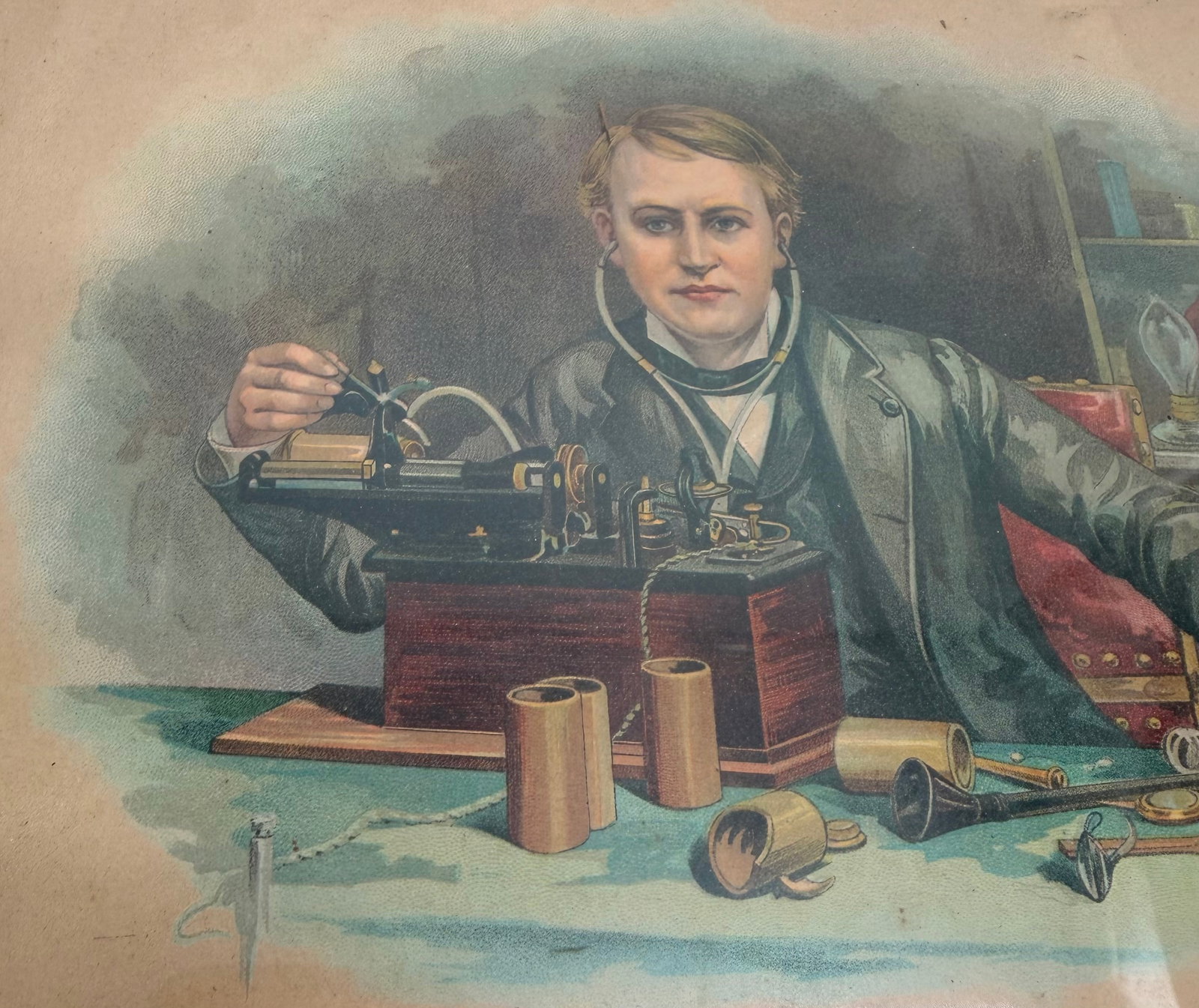Vintage Edison Making a Phonograph Print - 2