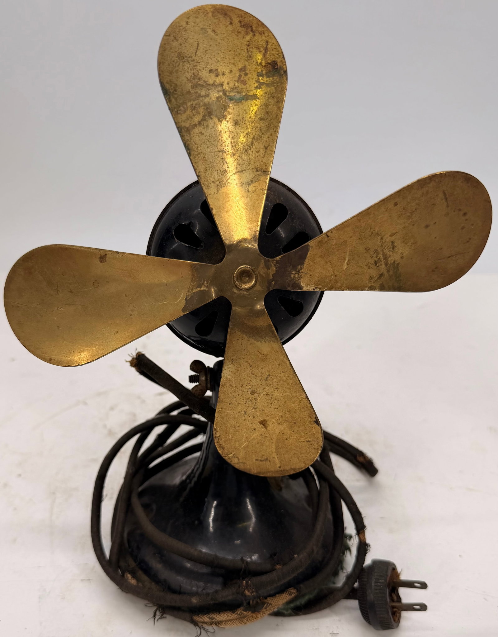 Antique 4-Blade Brass Desk Fan (1 of 7)