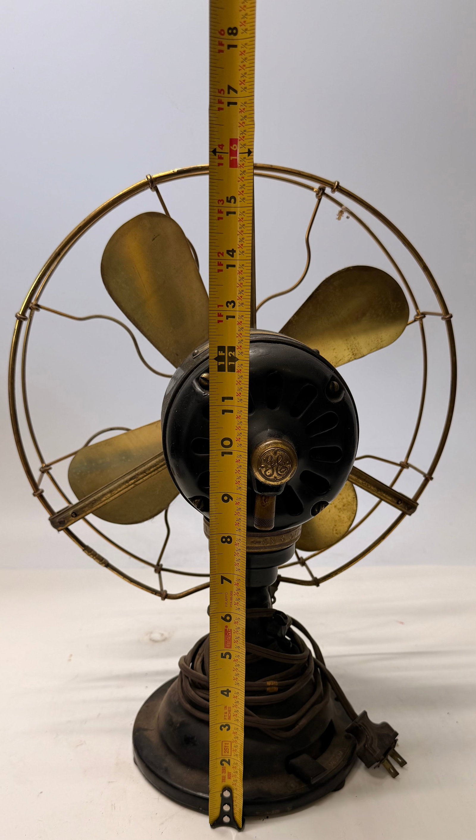 Antique Brass Blade Table Fan - 6