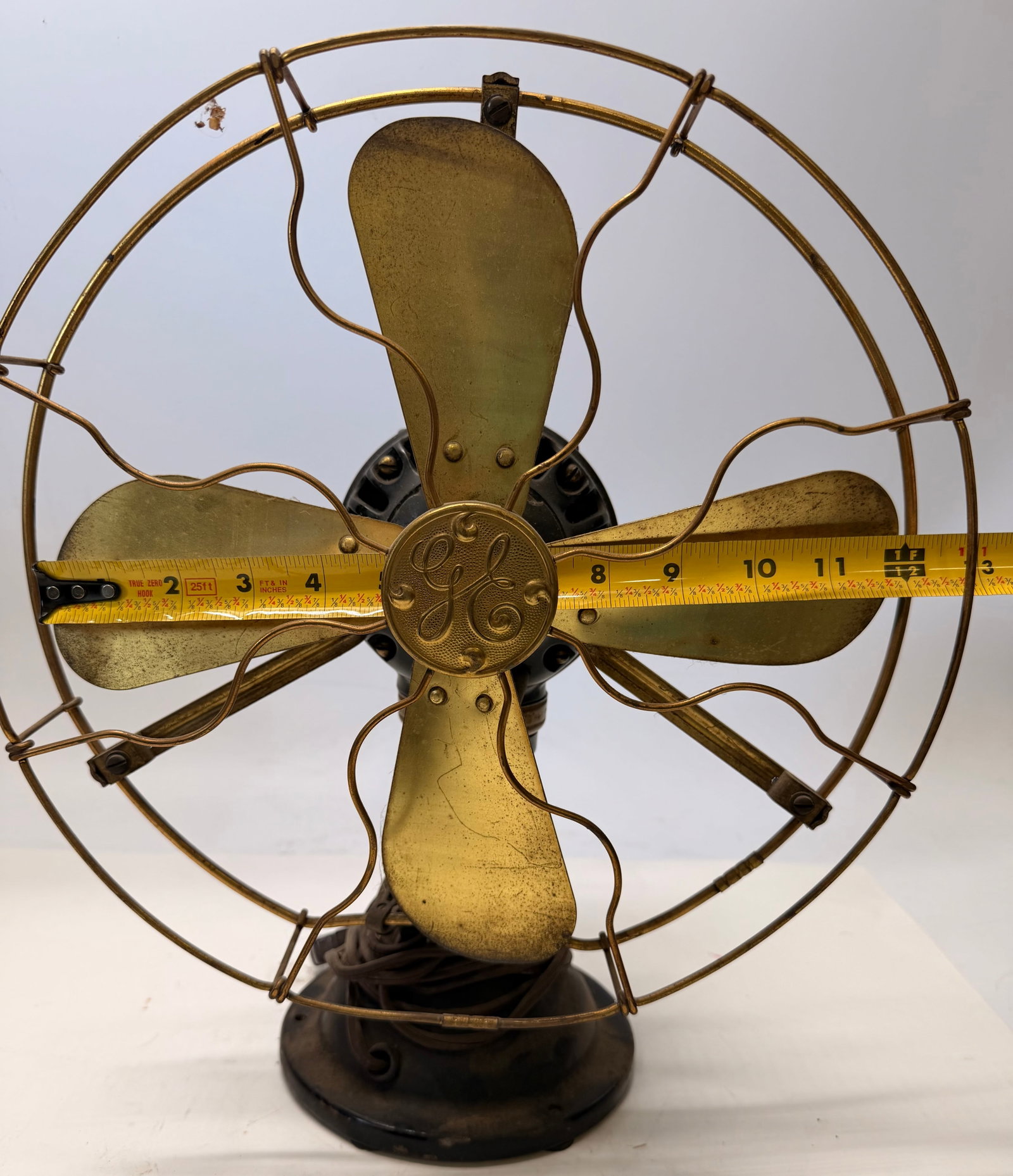 Antique Brass Blade Table Fan - 7