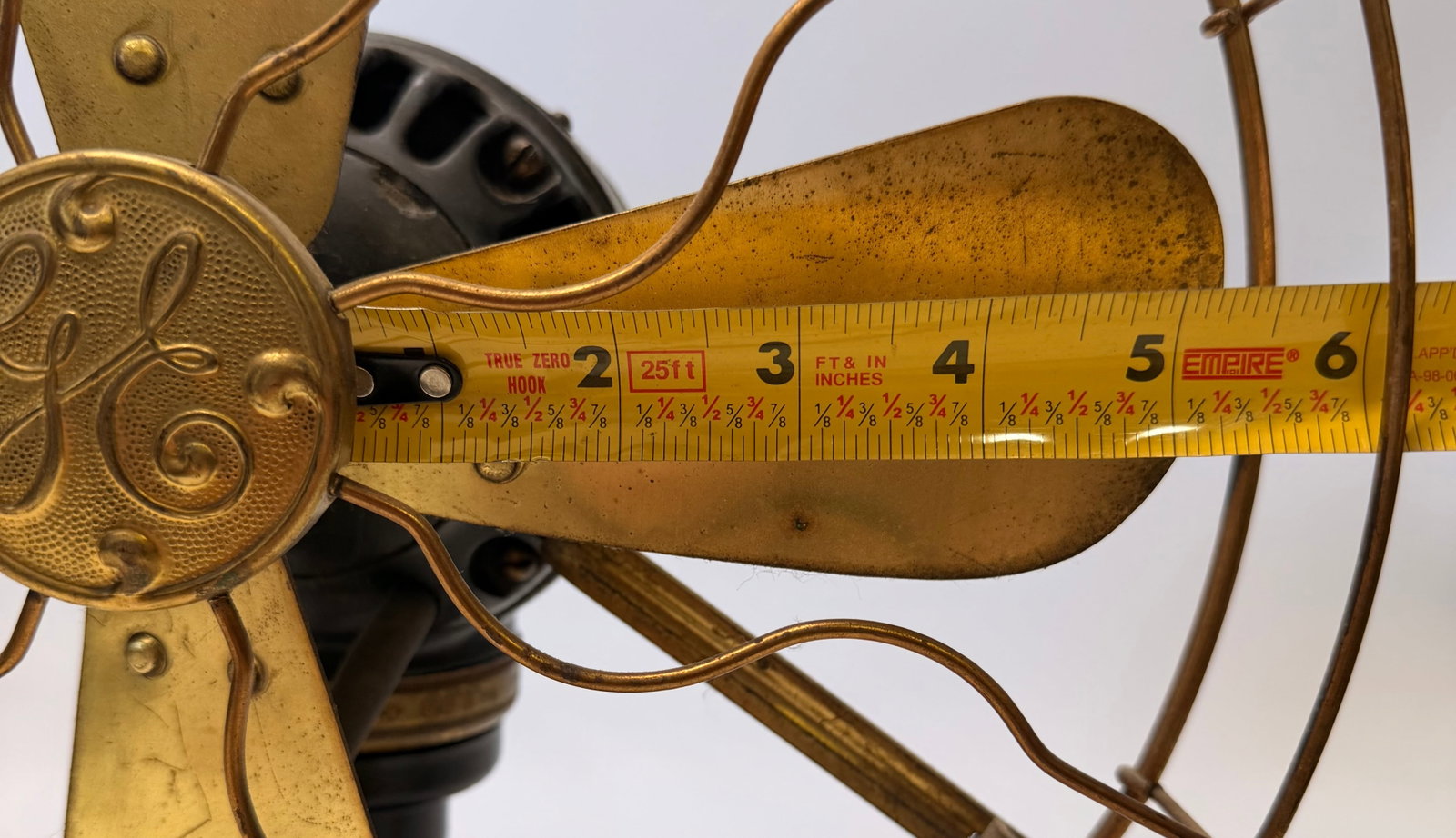 Antique Brass Blade Table Fan - 8