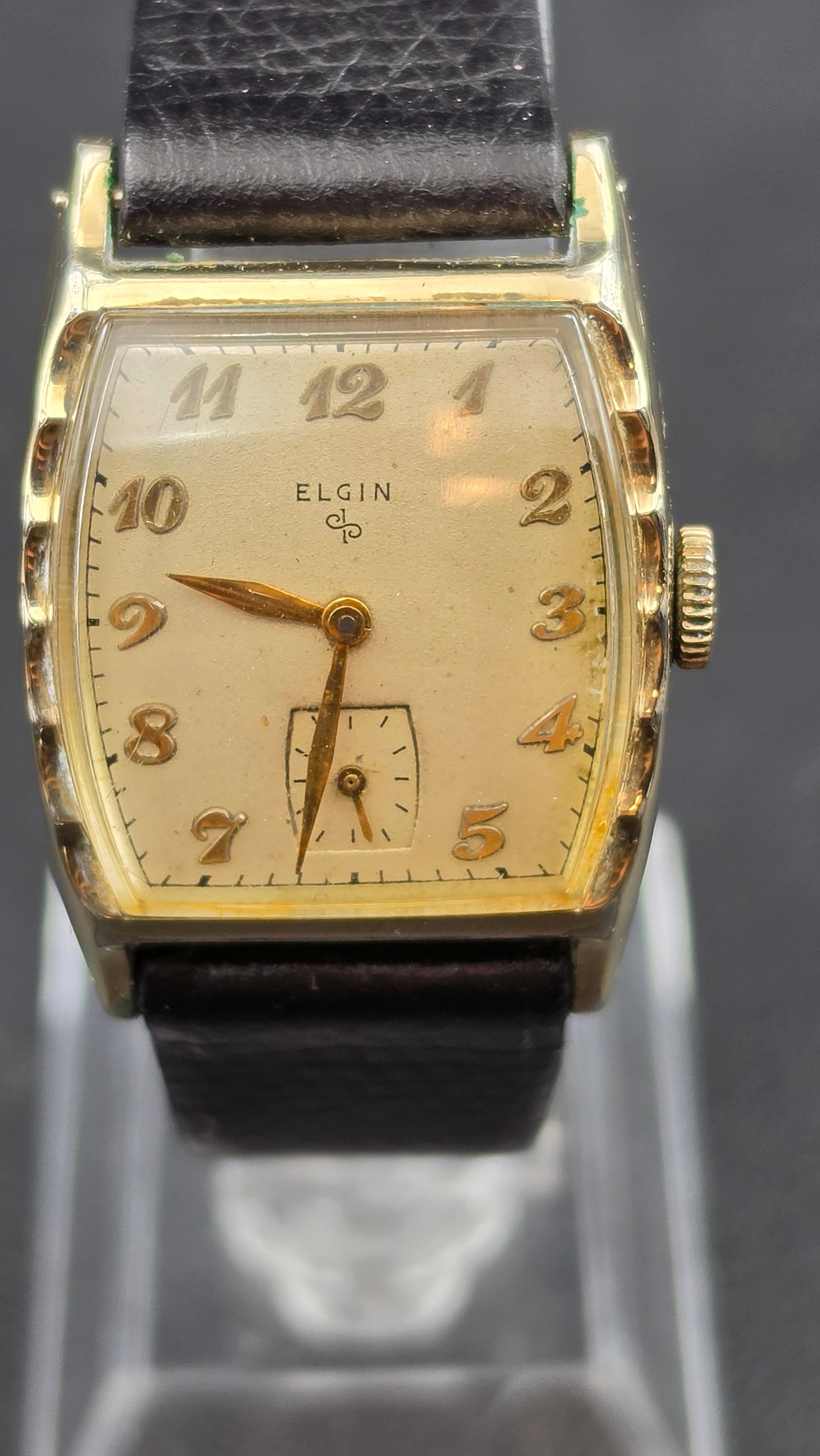 1950s Elgin Men's Wristwatch, Grade 683, 17 Jewel, Serial P212957, Wadsworth Stainless Steel Case, 1