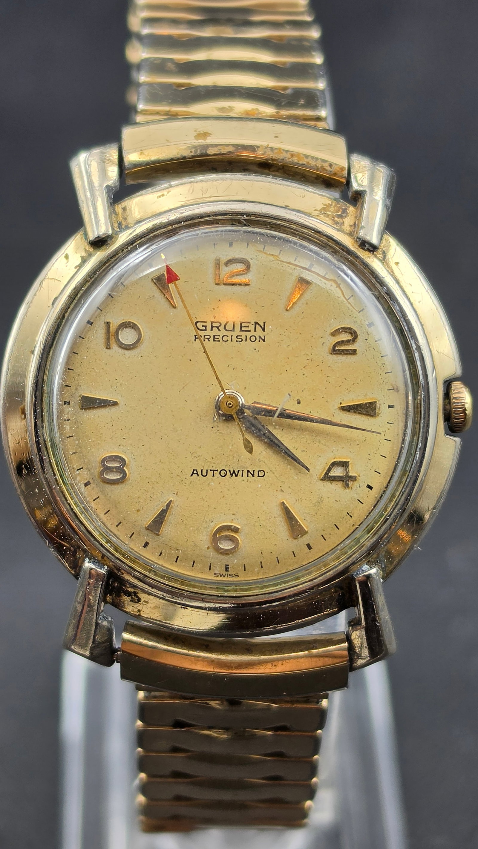 Vintage Gruen Precision Autowind Cal. 350SS Watch, 17 Jewels, Swiss, Red Sweep Second, c.1950s-60s (1 of 12)