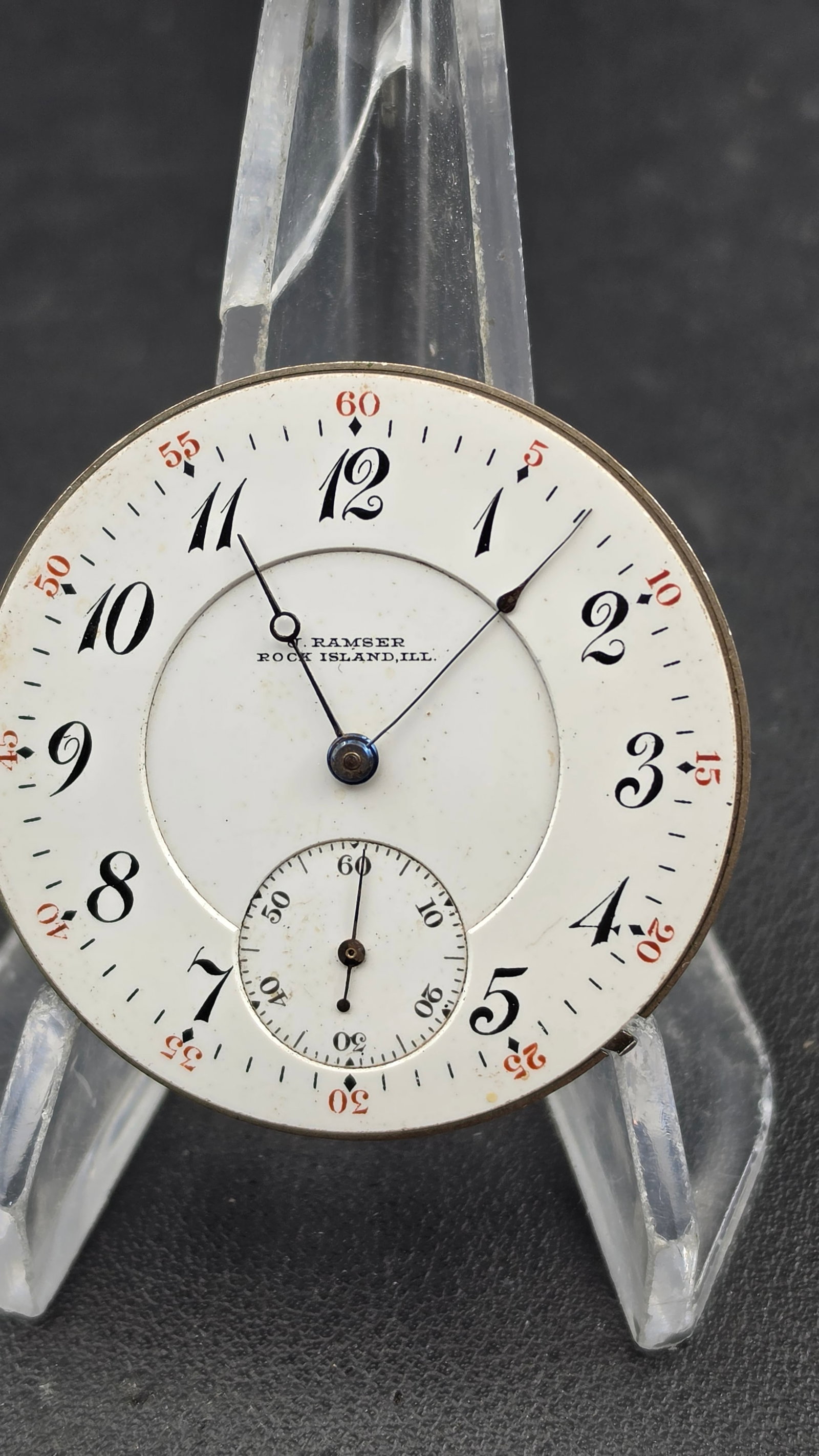 RARE Private Label 1886 Elgin 17J Pocket Watch Movement, J. Ramser Rock Island Ill, SN 2009884 (1 of 6)
