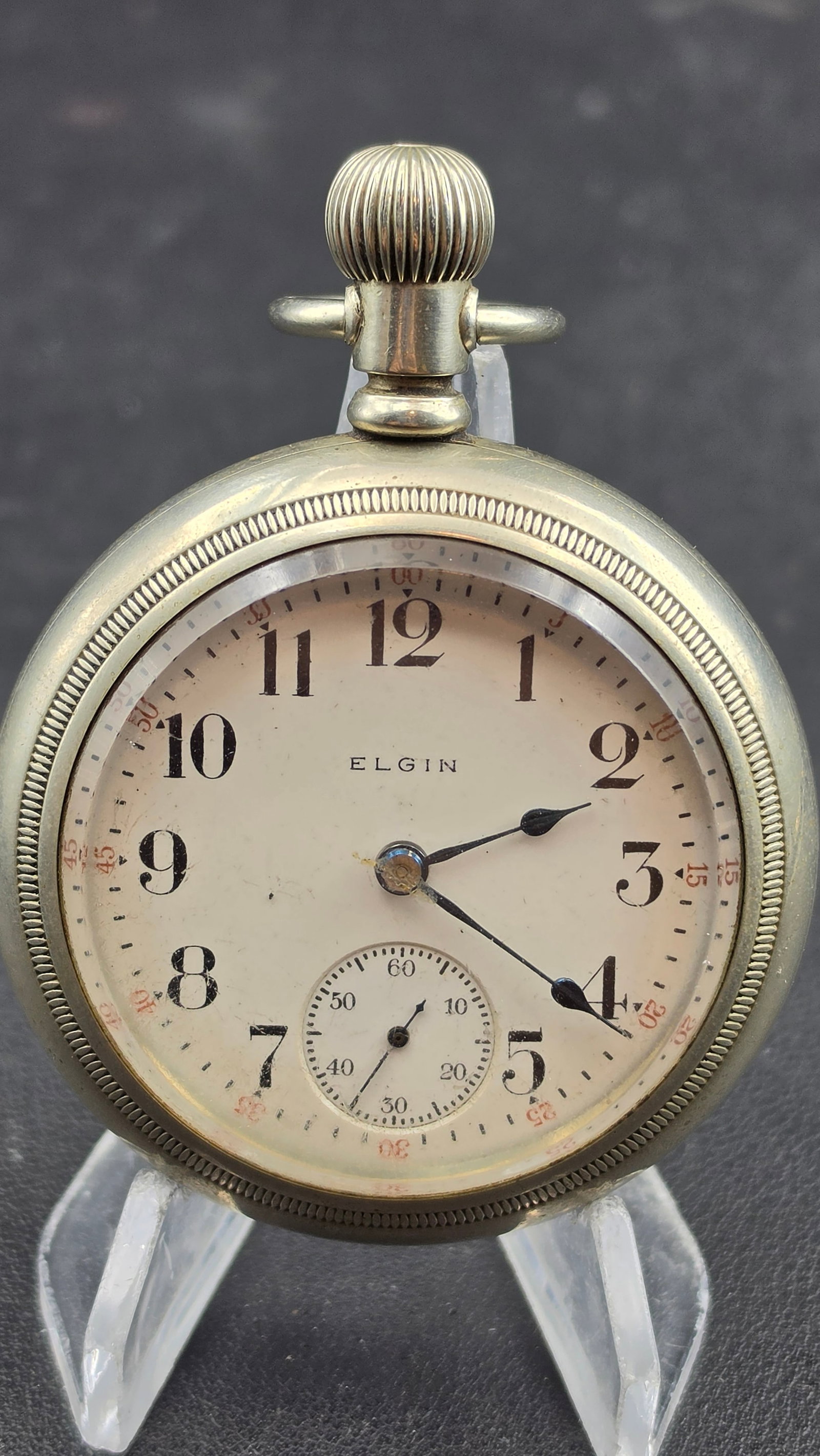 Antique 1915 Elgin 18s Grade 317 15J Pocket Watch, Silverode Case, SN 18289827