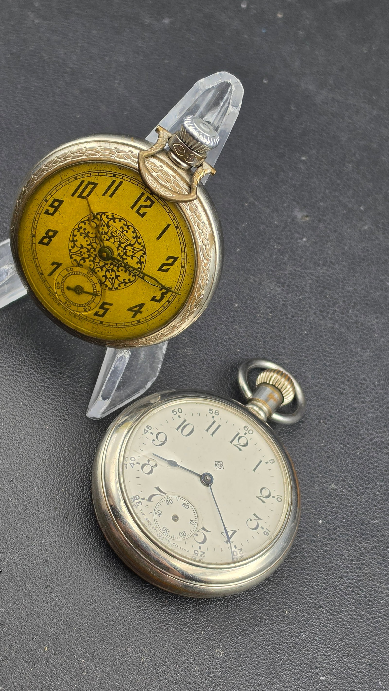 Lot of 2 Vintage American Dollar Pocket Watches – Ingraham "Laddie" & Ansonia-Signed Ingraham (1 of 7)