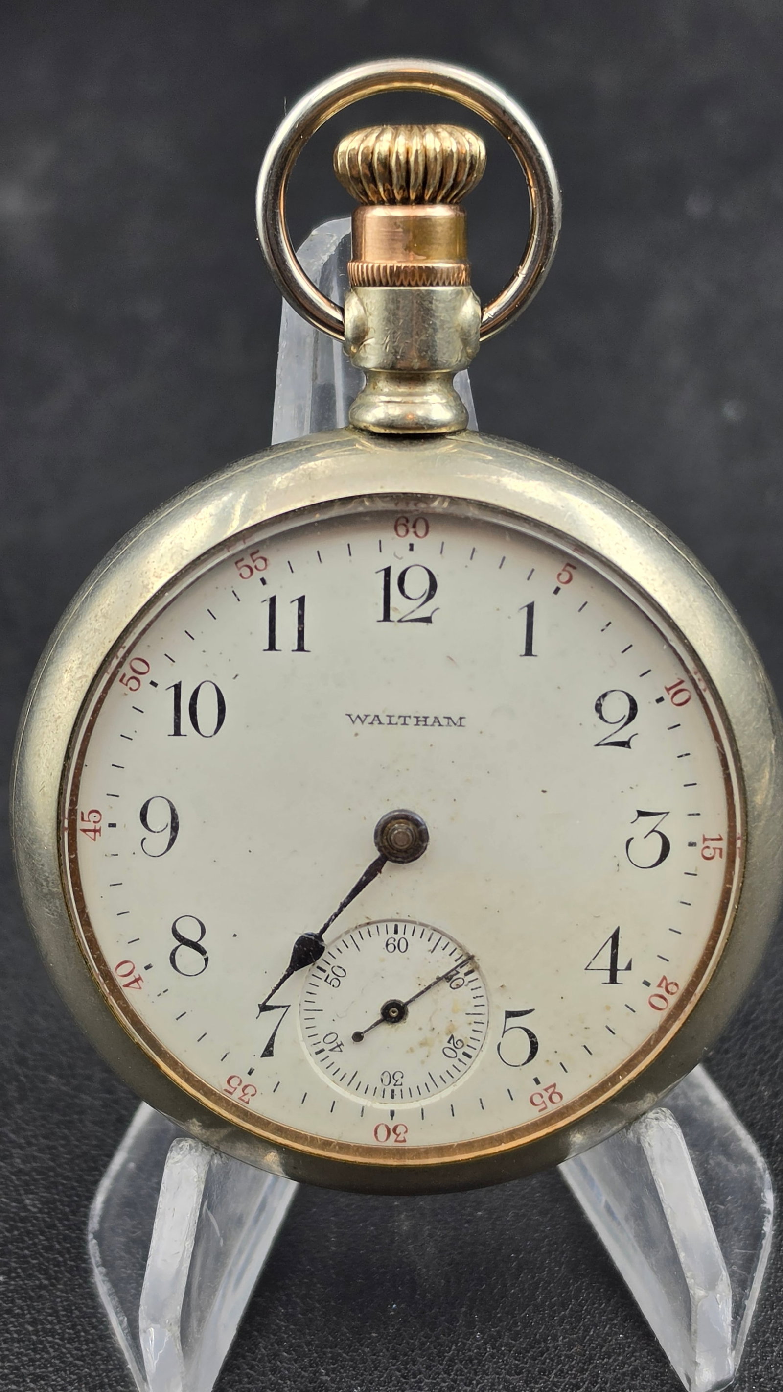 1918 E. Howard Watch Co. Series 7 12s 17j Pocket Watch Movement #1335015, Running (1 of 8)