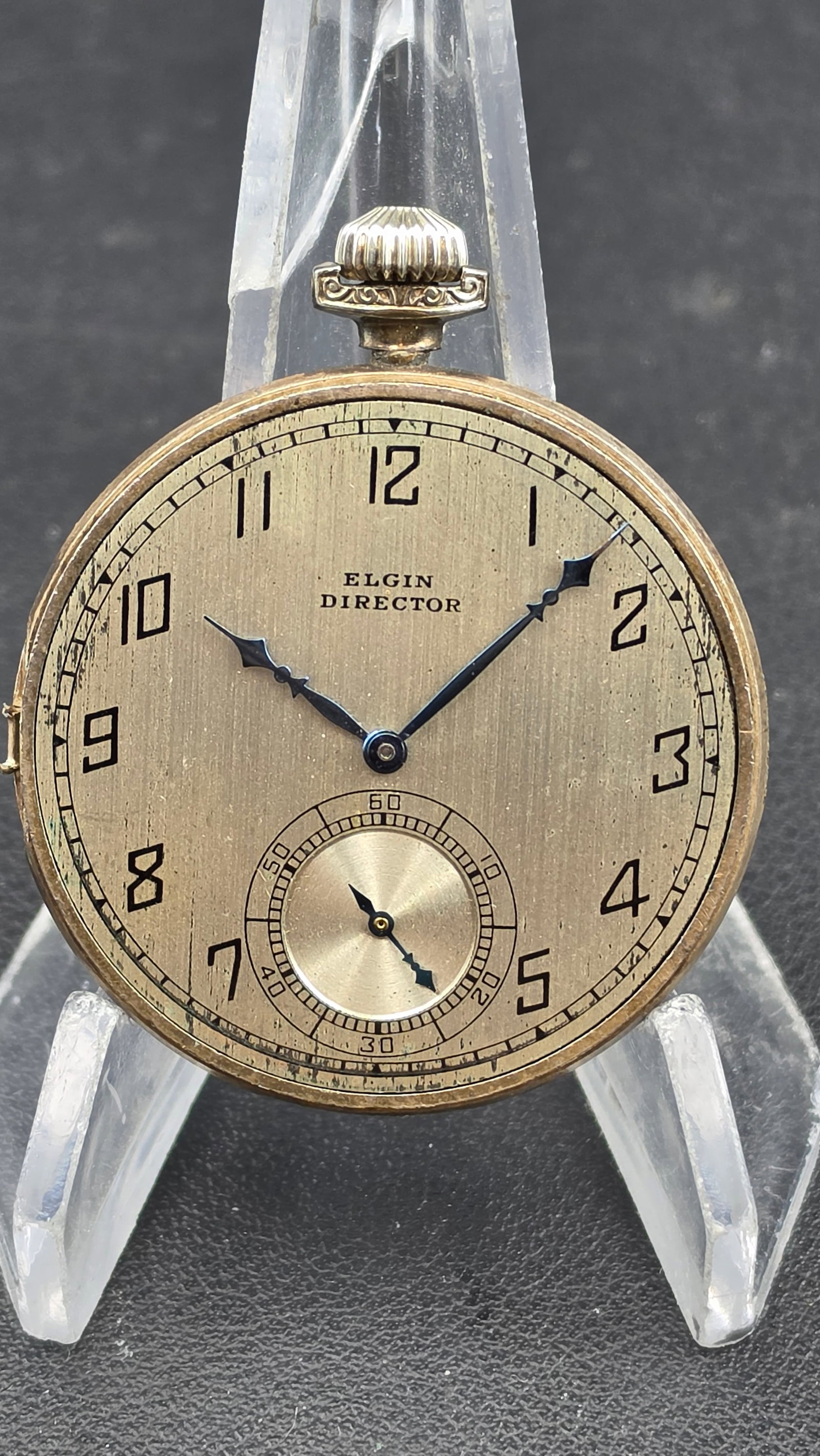 Elgin Director 17j Pocket Watch, Movement #30097273, 1930s, Runs