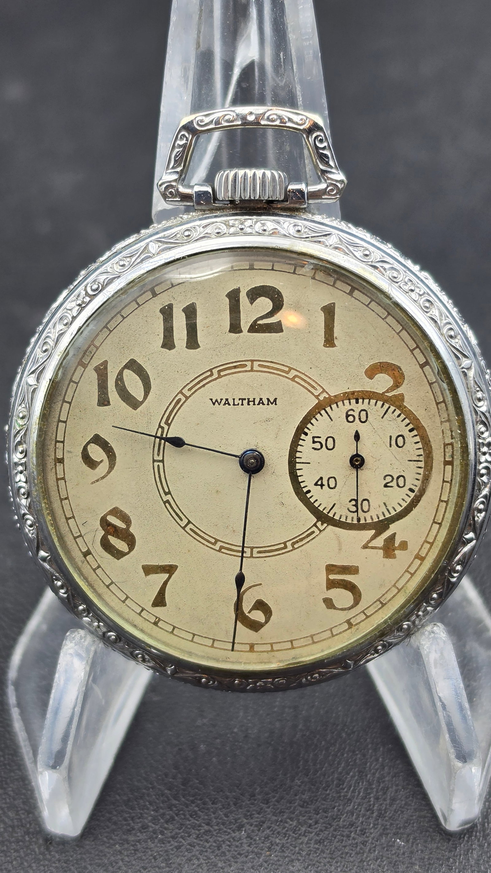 1917 Waltham Grade No. 210 12s 7-Jewel Pocket Watch – Star "Defiance" Case, Engraved Monogram,