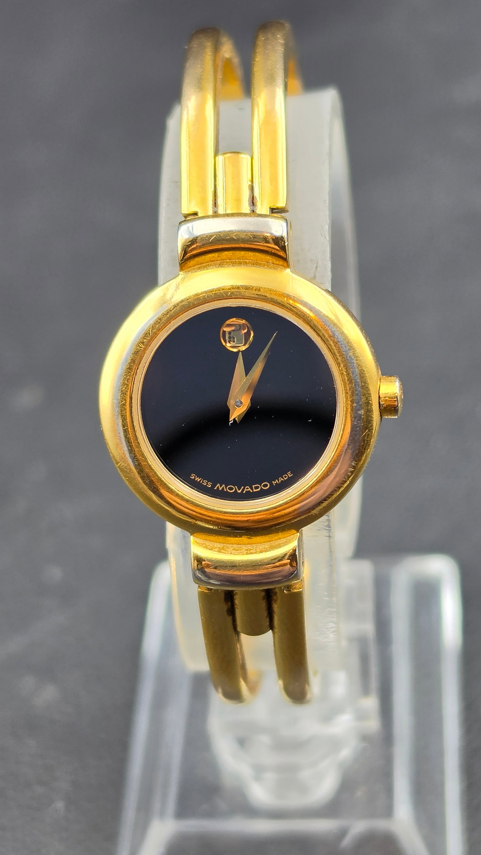 Movado Museum Watch, Ref. 88 A1 809 A, Gold-Plated Bangle, New Battery (1 of 9)