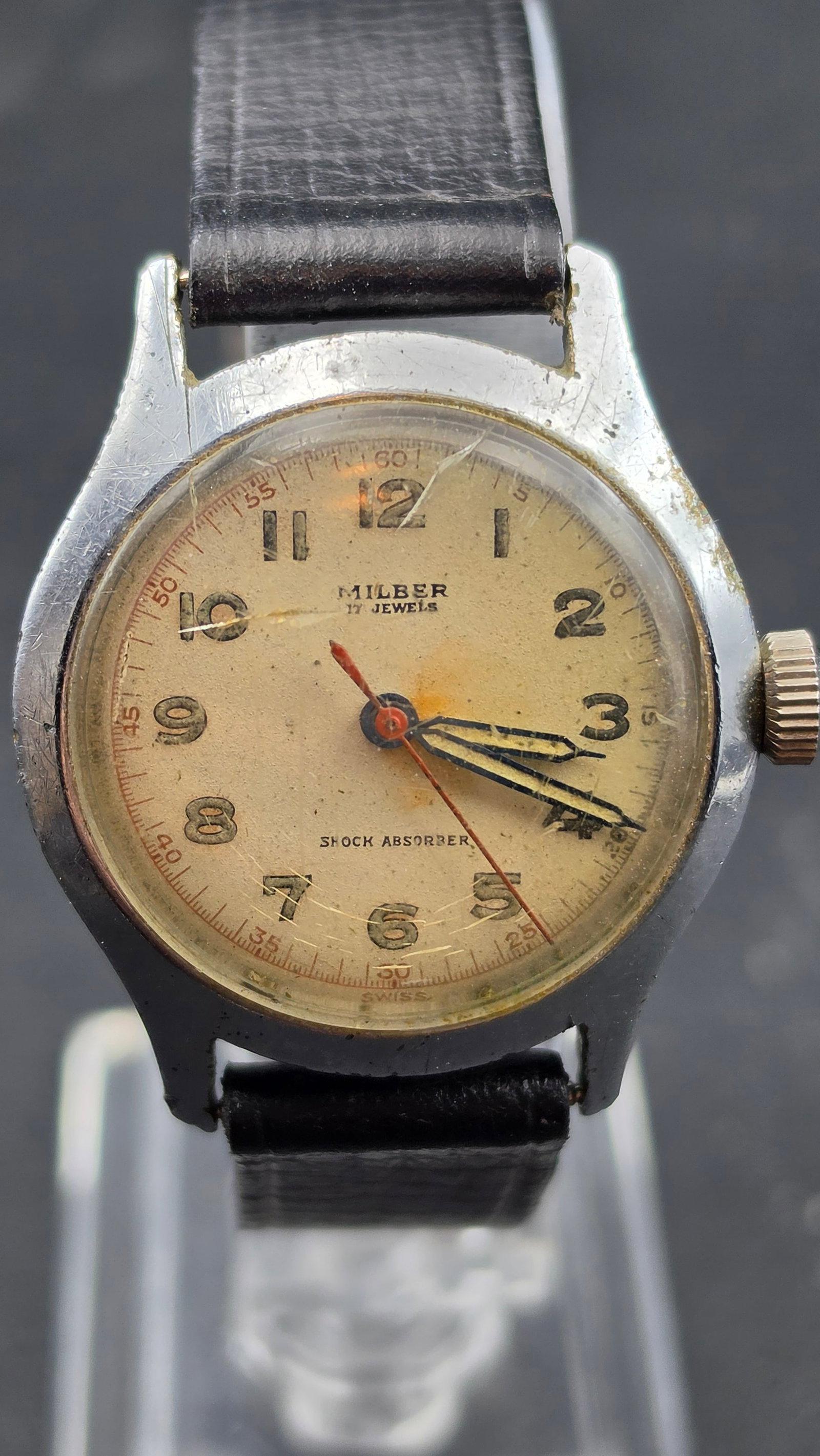 Vintage Milber by Berman Watch Co. Railroad-Style Watch, 17 Jewels, Shock Absorber