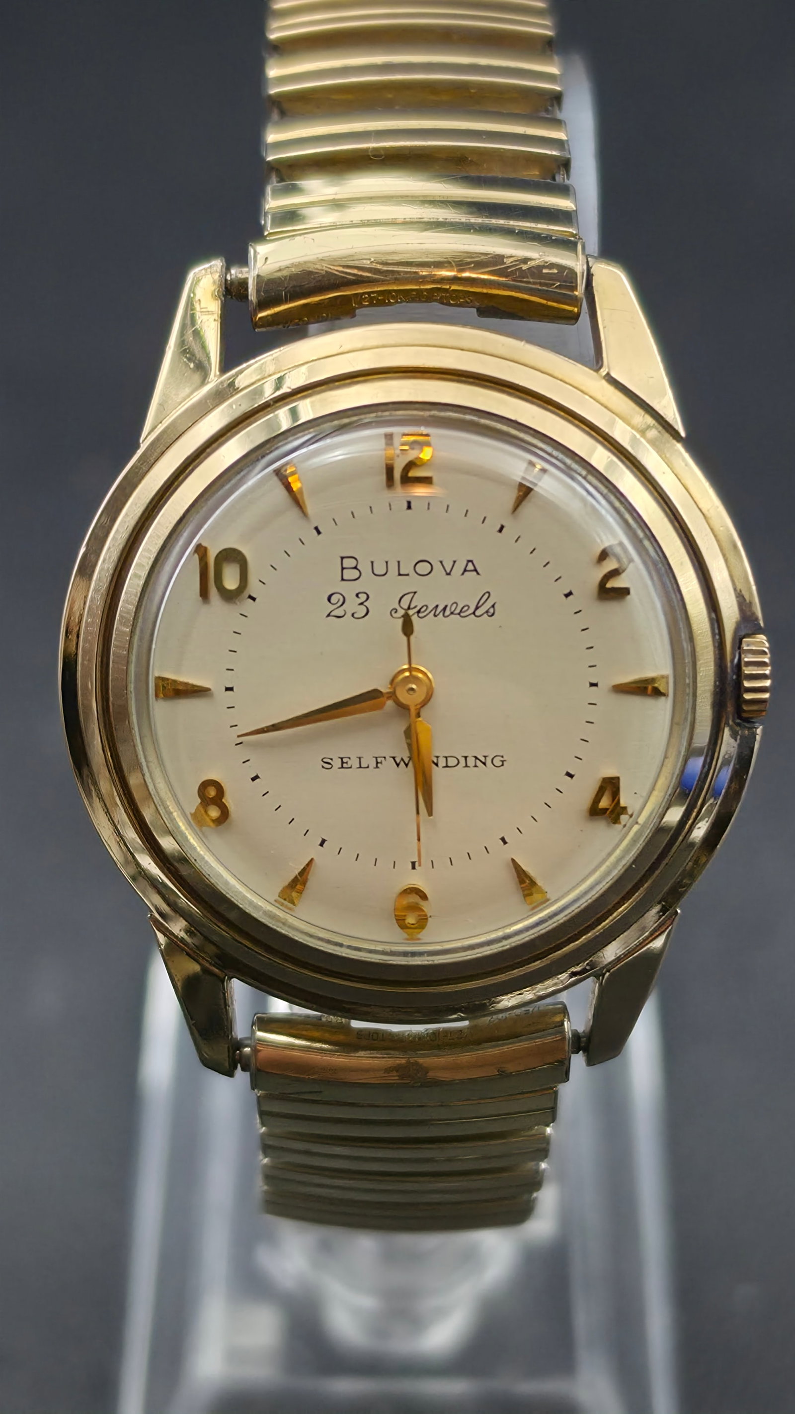 1958 Bulova "23" Self-Winding Watch, 23 Jewels, Cal. 10BPAC, Gold Filled Case, Speidel Band, Running