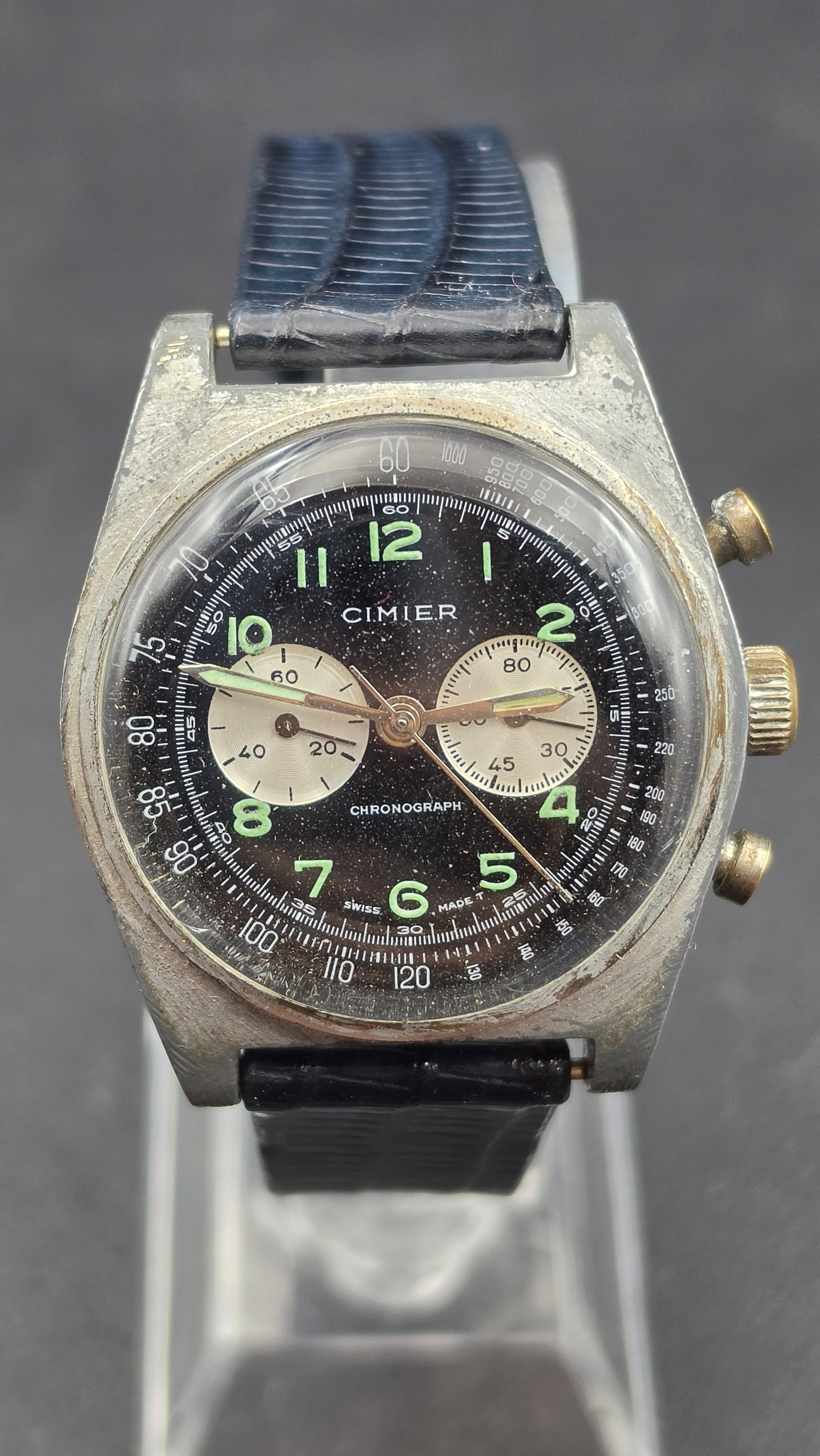 Vintage Cimier Chronograph R Lapanouse Swiss Watch Tachymeter Telemeter Dial (1 of 13)