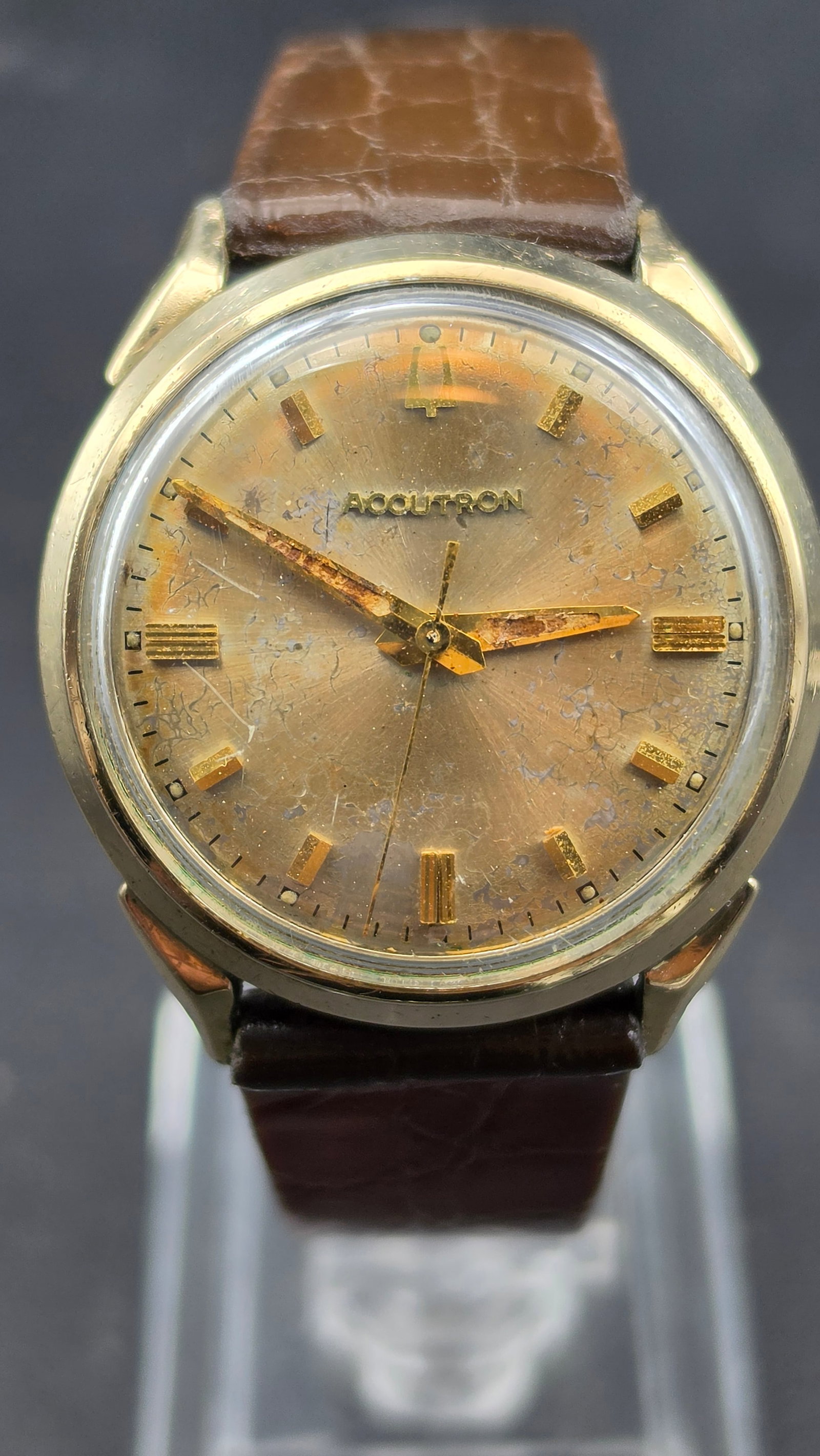 1966 Bulova Accutron 214 Tuning Fork 10K Gold Filled Bezel Mens Watch M6 (1 of 9)