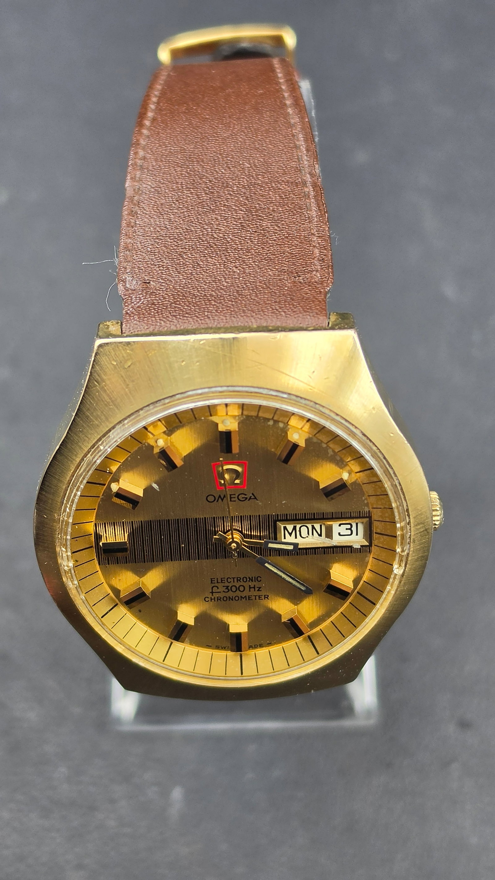 Omega Electronic f300Hz Chronometer 198.020 Gold Capped Day Date Watch, 1970s - 5