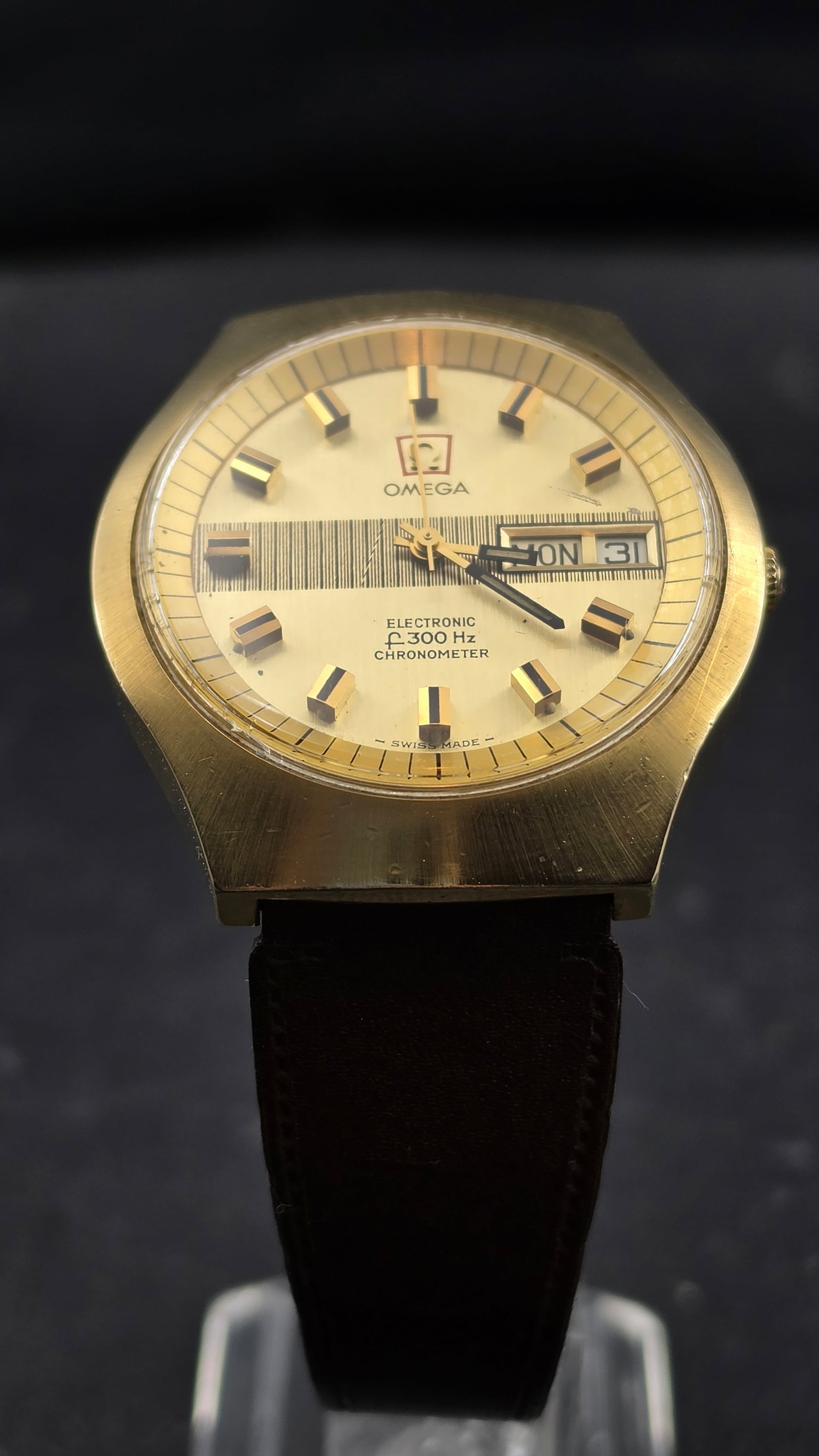 Omega Electronic f300Hz Chronometer 198.020 Gold Capped Day Date Watch, 1970s - 6
