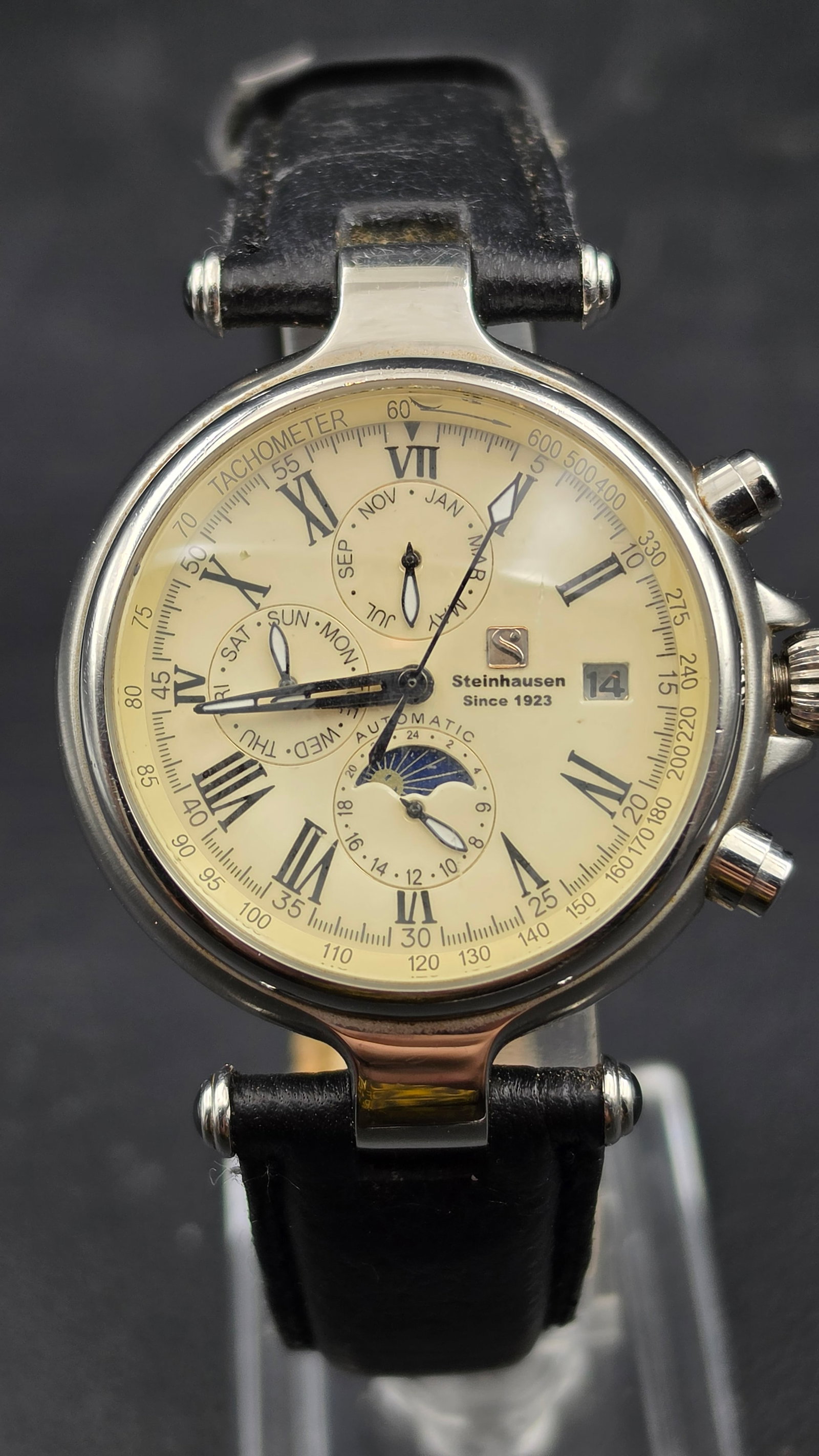 Steinhausen Since 1923 Automatic Moon Phase Watch Ref C3482 Multi Dial Tachymeter (1 of 9)