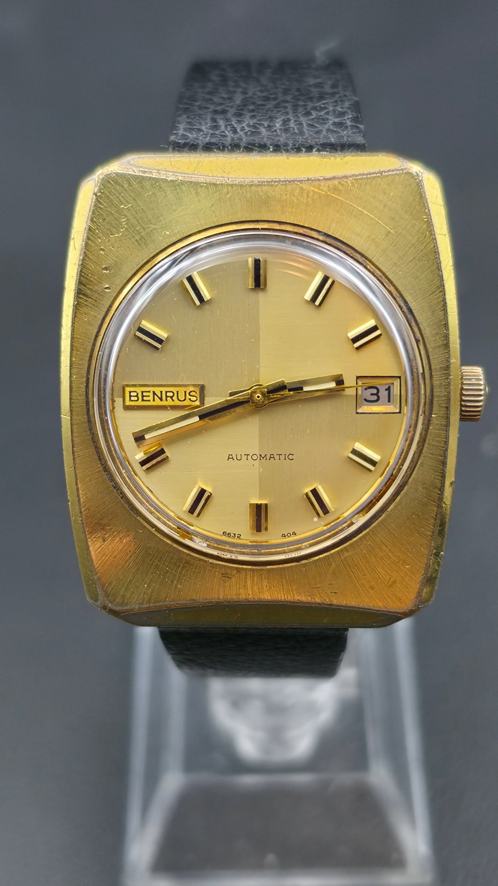 Vintage 1970s Benrus Automatic Watch 17 Jewels HD1B5 Gold Tone 35mm (1 of 11)