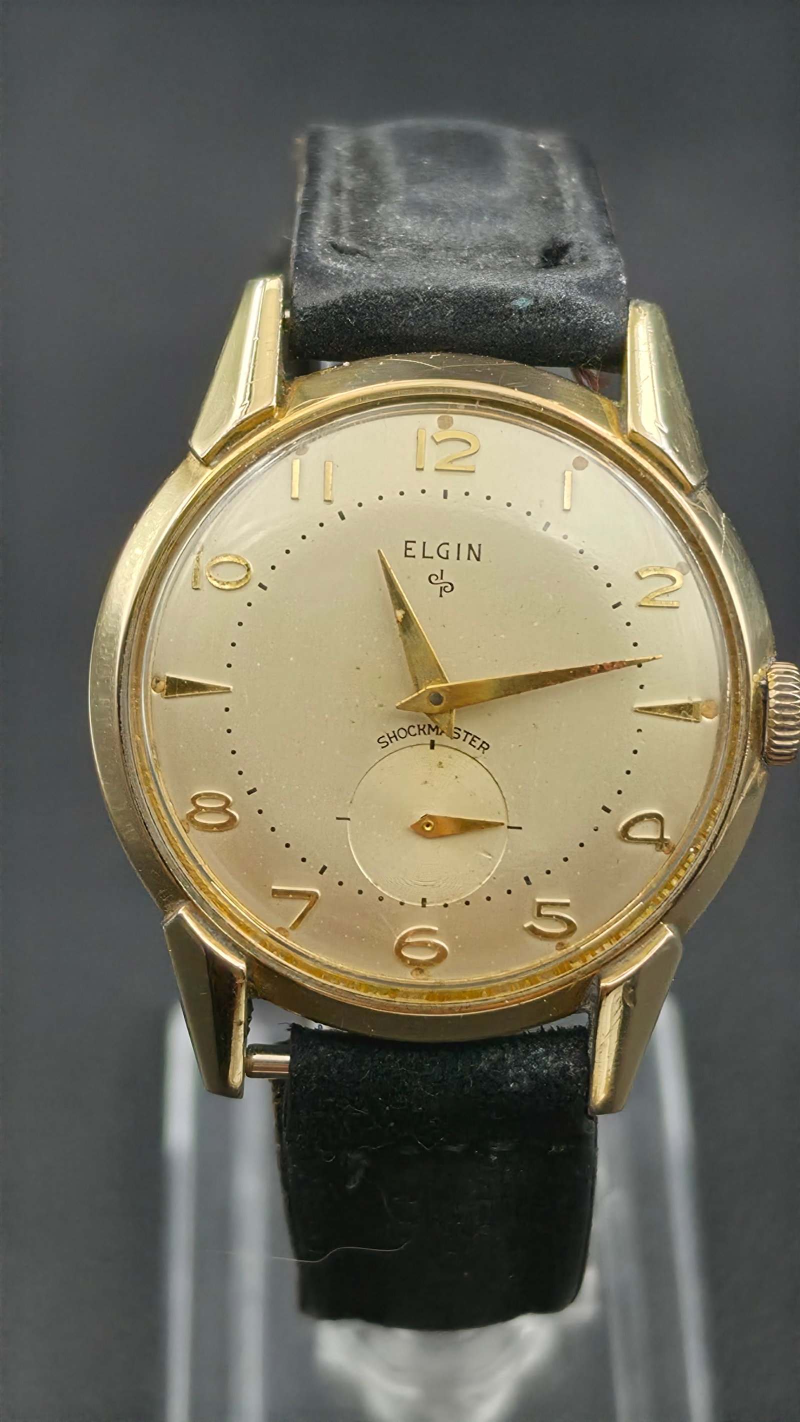 Vintage 1950s Elgin Shockmaster 17 Jewel Gold Filled Sub Second Mens Watch (1 of 14)