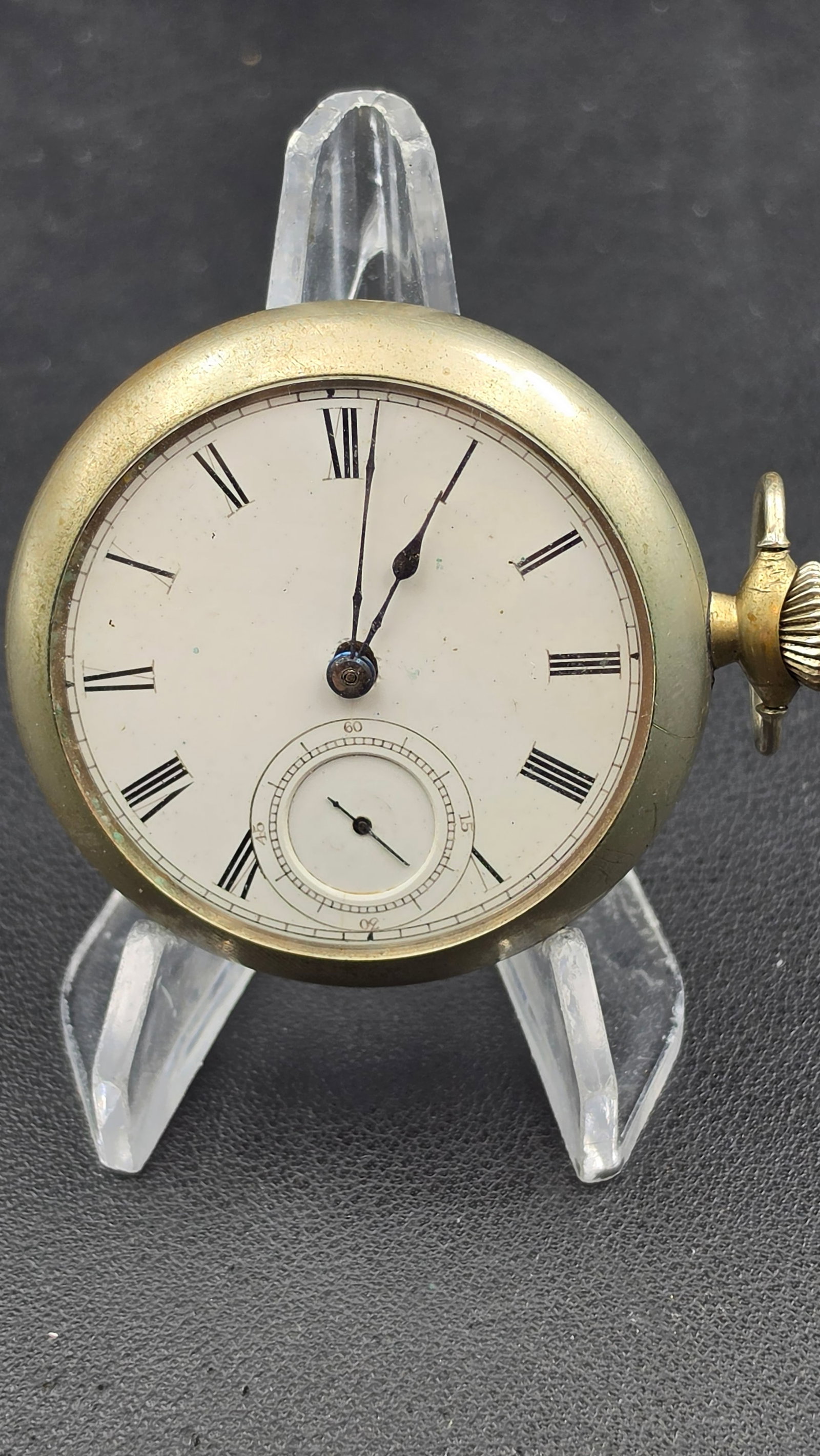 Illinois Watch Co Columbia Pocket Watch, 11 Jewels, 18s, Spartan Case, 1880: This antique pocket watch has a base metal case marked Illinois Watch Case Co, Spartan, Base Metal, case serial number 0258323. The movement is signed Columbia, Springfield, Ill, serial number 141299,