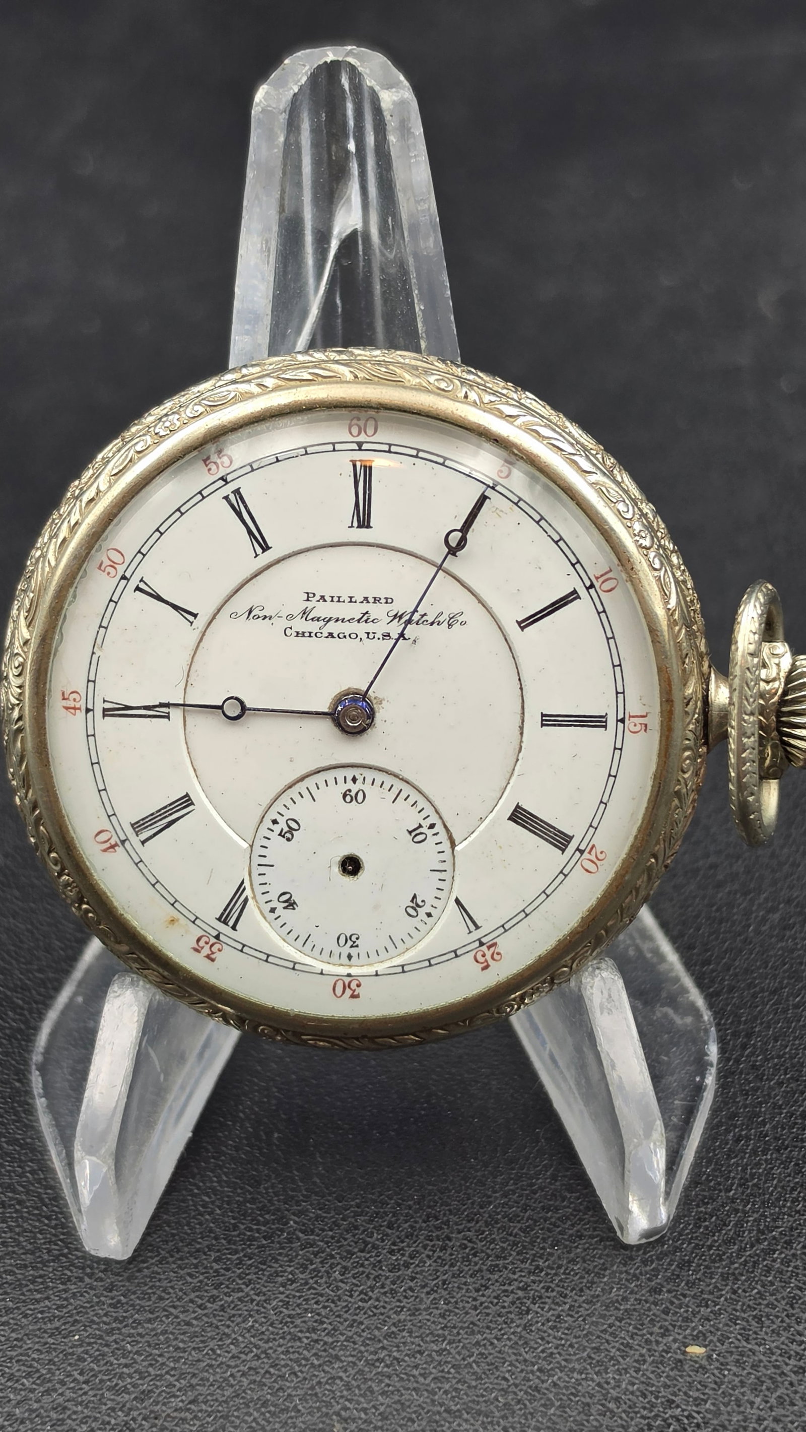Paillard Non-Magnetic Watch Co Pocket Watch, Illinois Movement, 17 Jewels, Nickel Case (1 of 10)