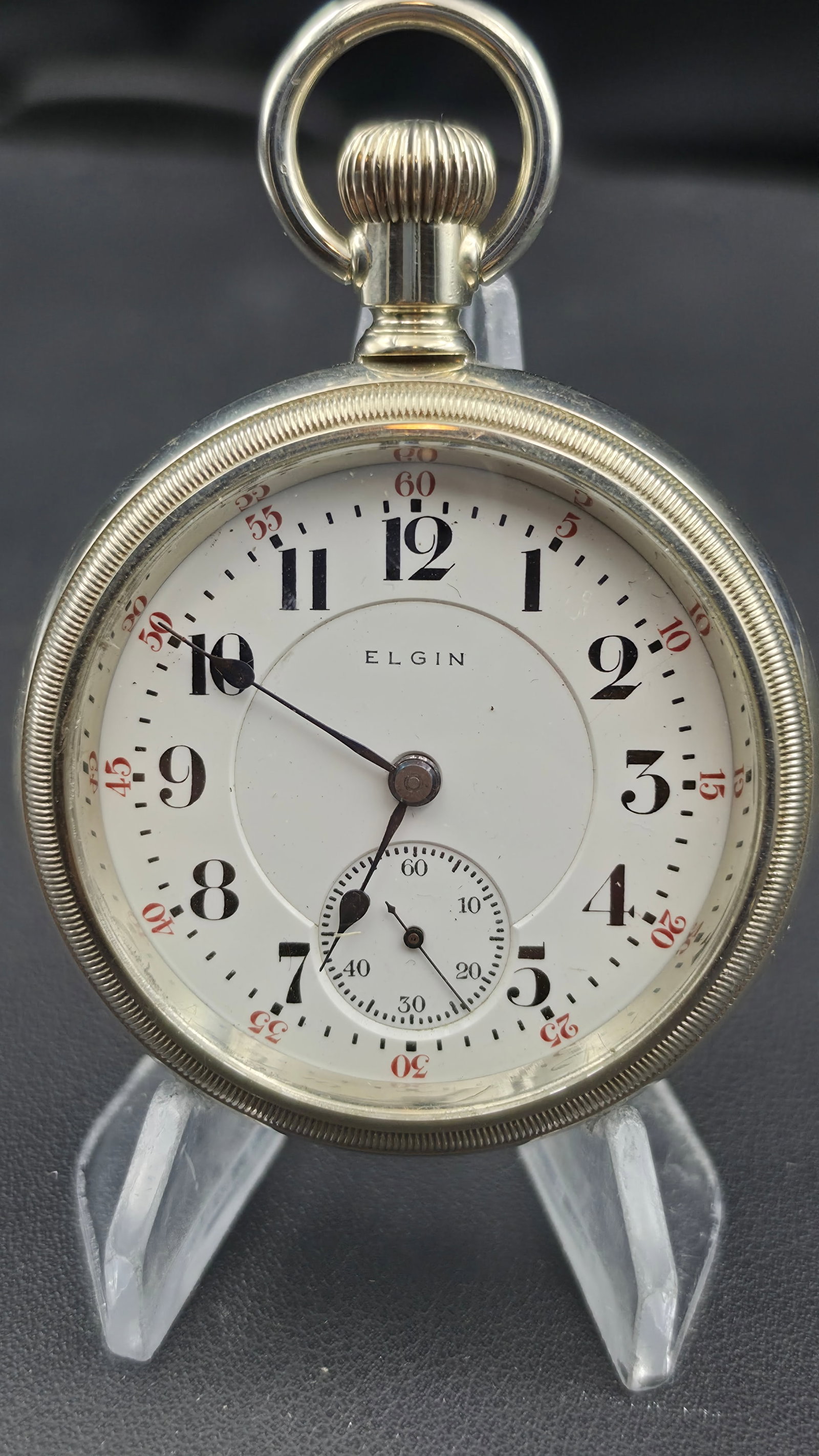 Elgin Veritas Grade 214 23 Jewel Railroad Pocket Watch, Ruby & Diamond Jewels, 18s (1 of 13)