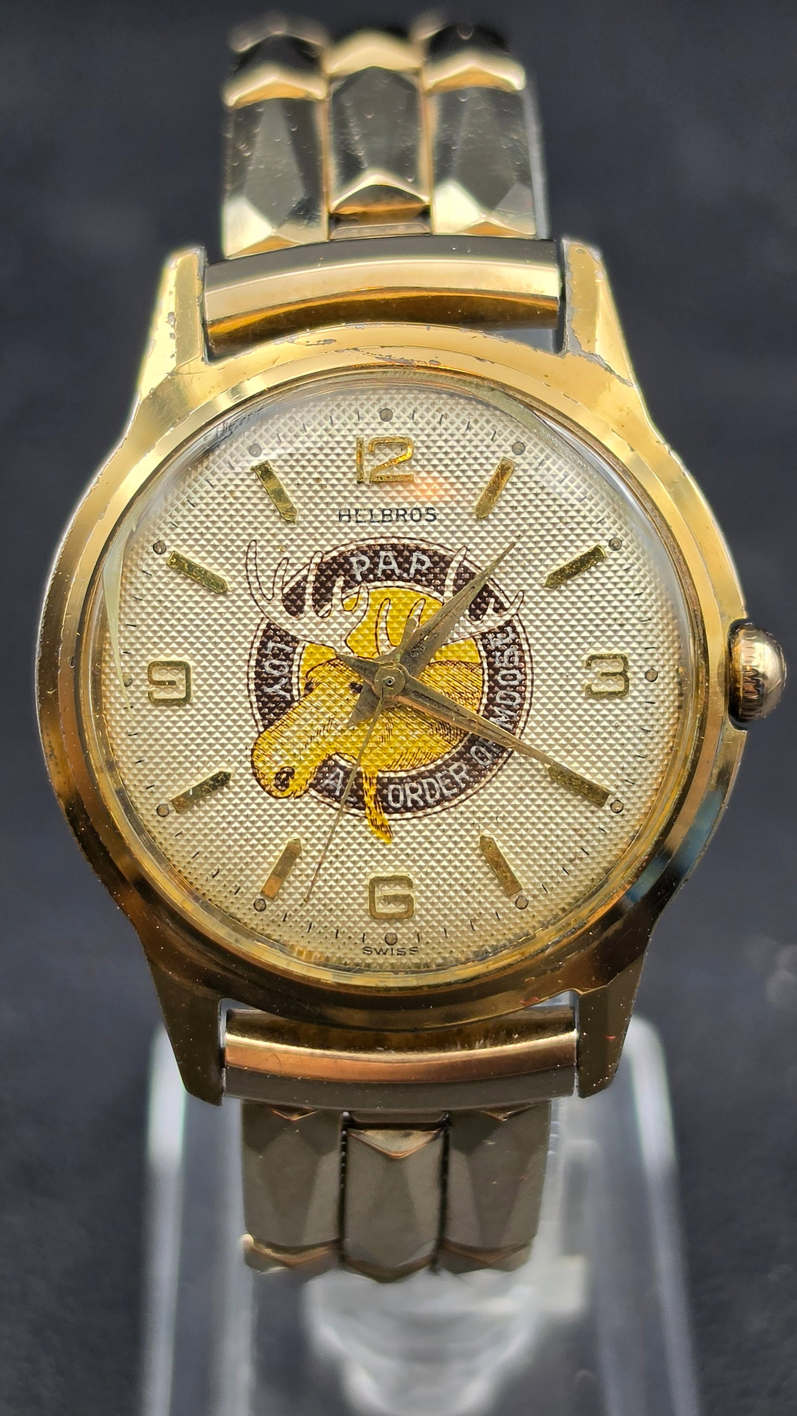 Vintage Helbros P.A.P. Loyal Order of Moose Fraternal Men's Watch, Swiss, Original Box (1 of 12)